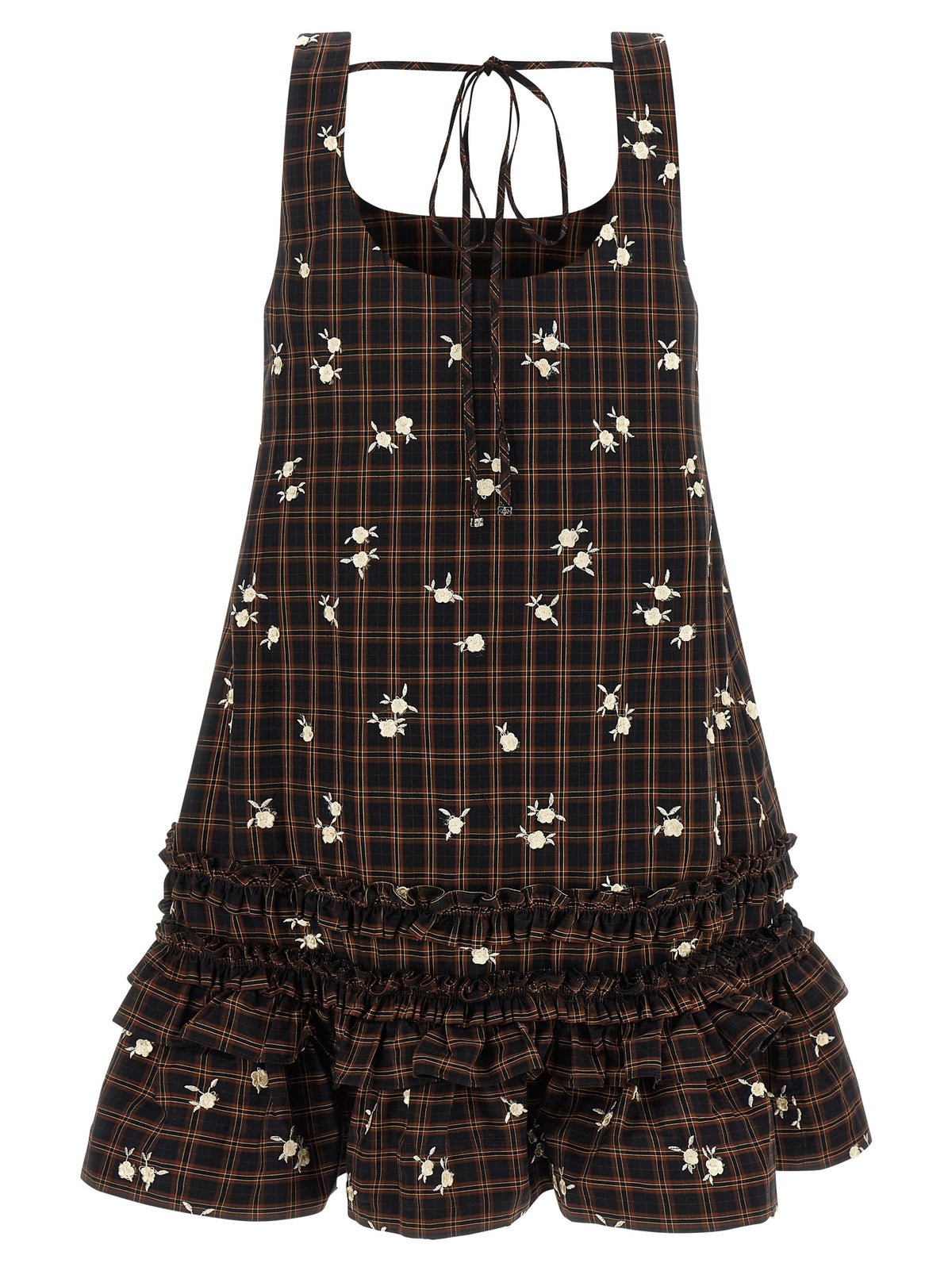 Ganni Brown Organic Cotton Short Dress