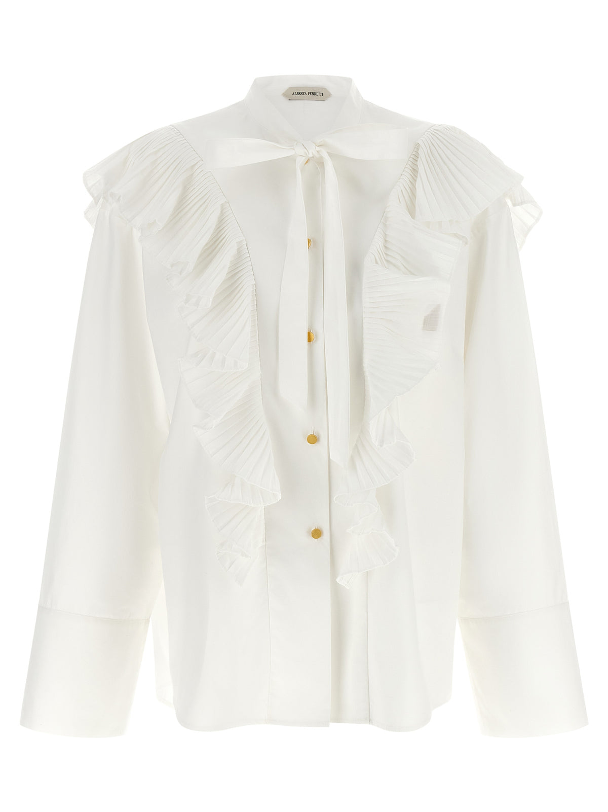 Alberta Ferretti White Cotton Blouse