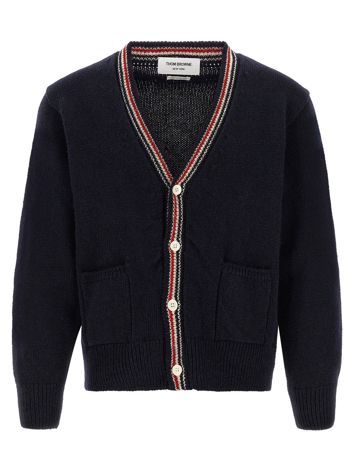 Thom Browne Blue Wool Cardigan