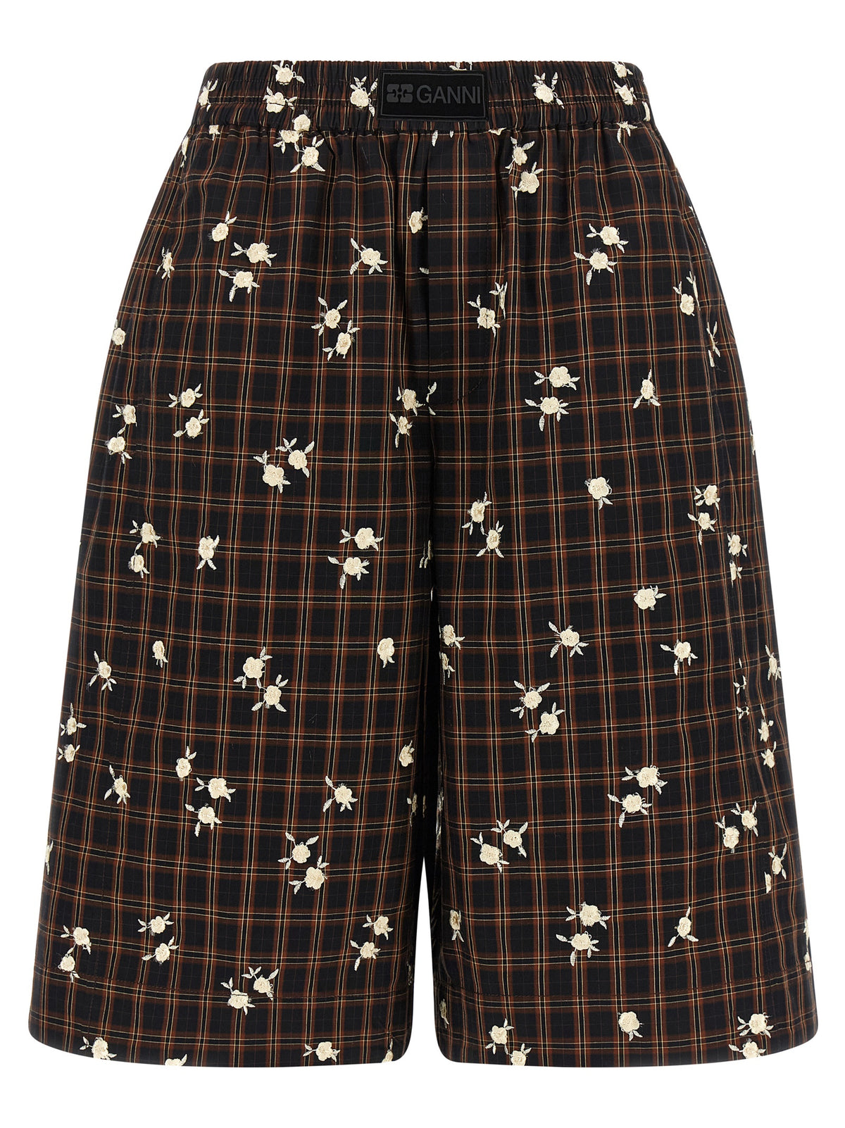 Ganni Brown Organic Cotton Bermuda Shorts