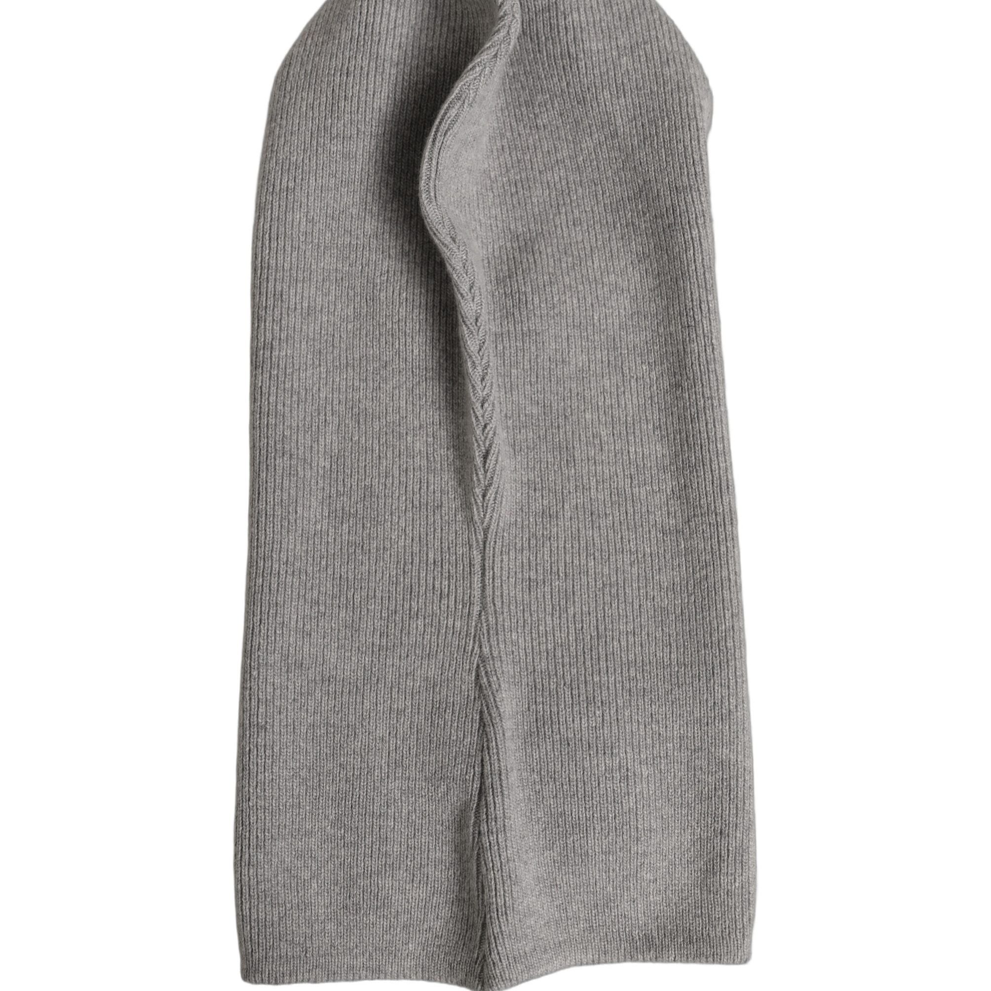 Dolce & Gabbana Men Grey Wool Ribbed Knit Balaclava Wrap One Size Hat