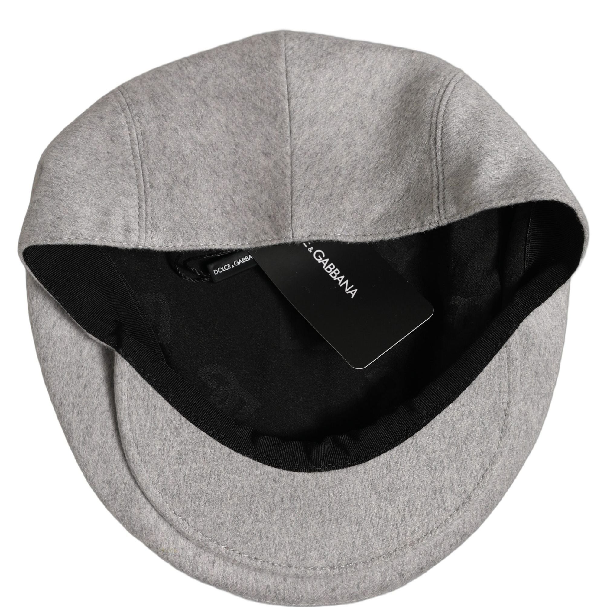 Dolce & Gabbana Men Light Grey Cashmere Newsboy Cabbie Cap Hat