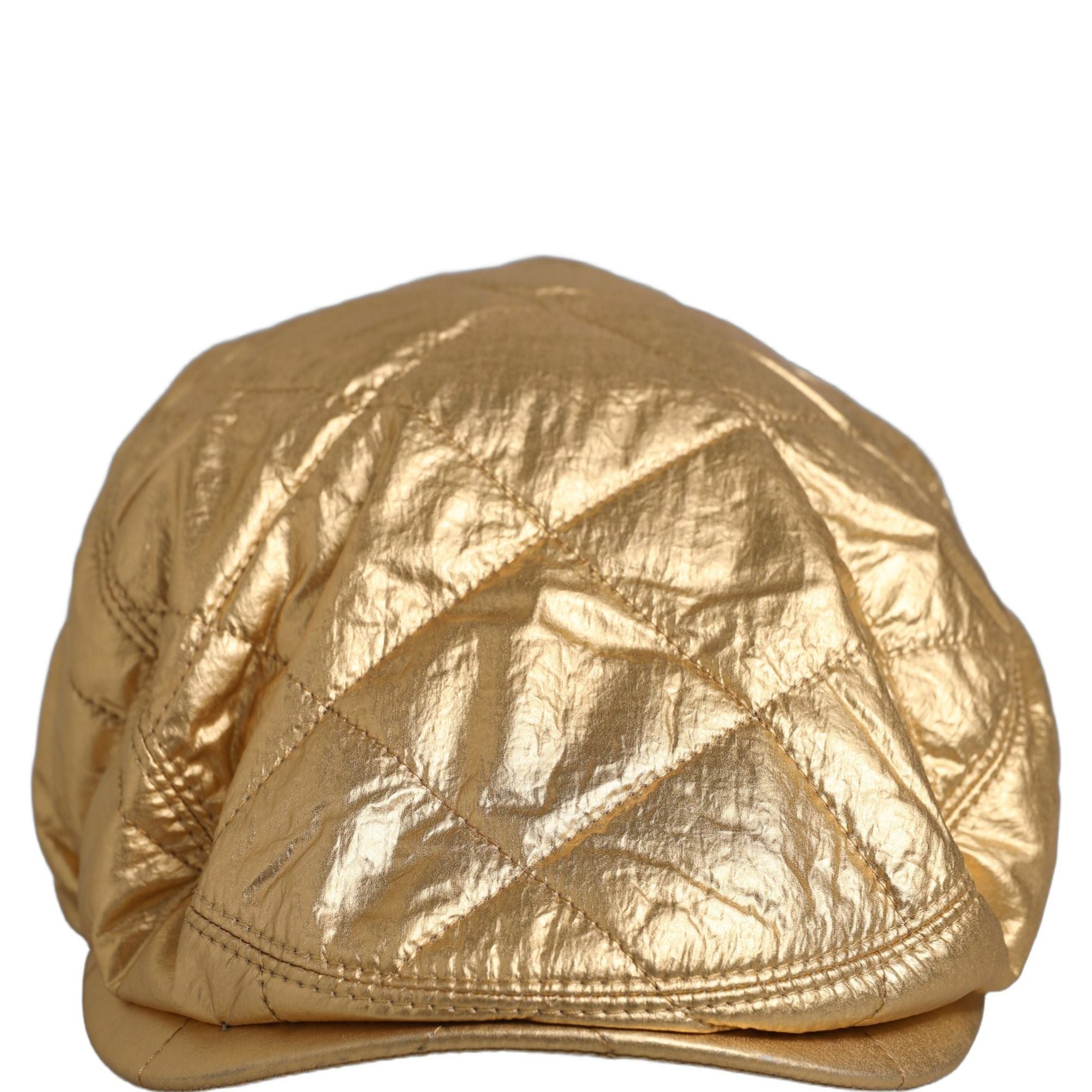 Dolce & Gabbana Men Gold Wide Quilted Newsboy Capello Hat