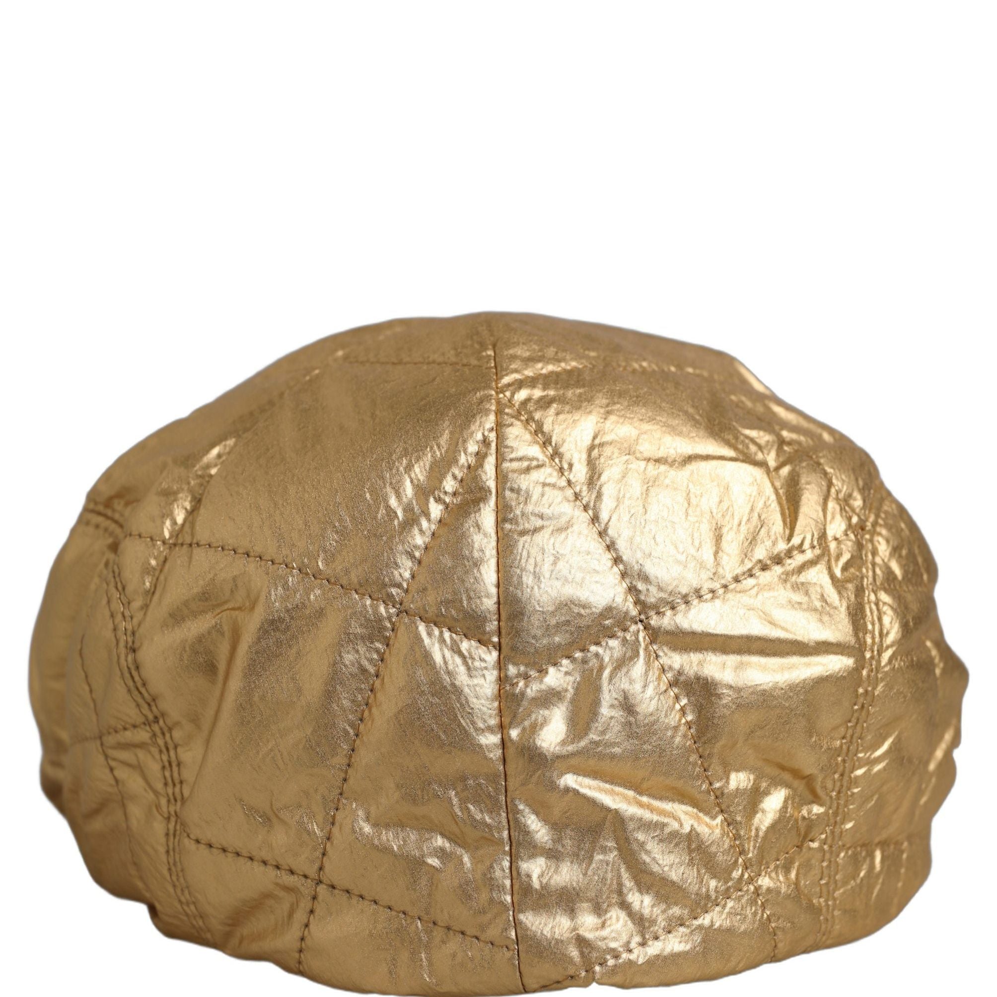 Dolce & Gabbana Men Gold Wide Quilted Newsboy Capello Hat