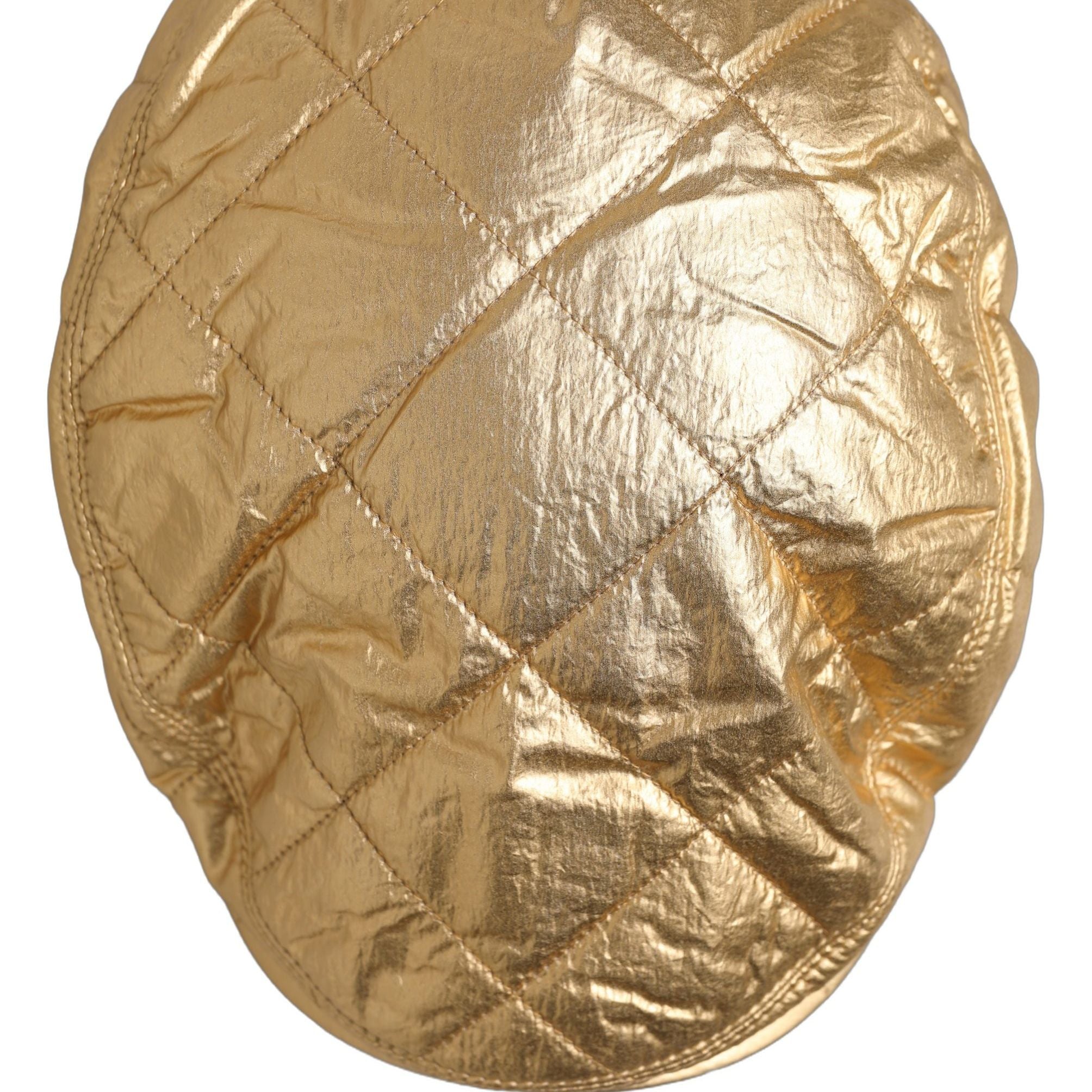 Dolce & Gabbana Men Gold Wide Quilted Newsboy Capello Hat