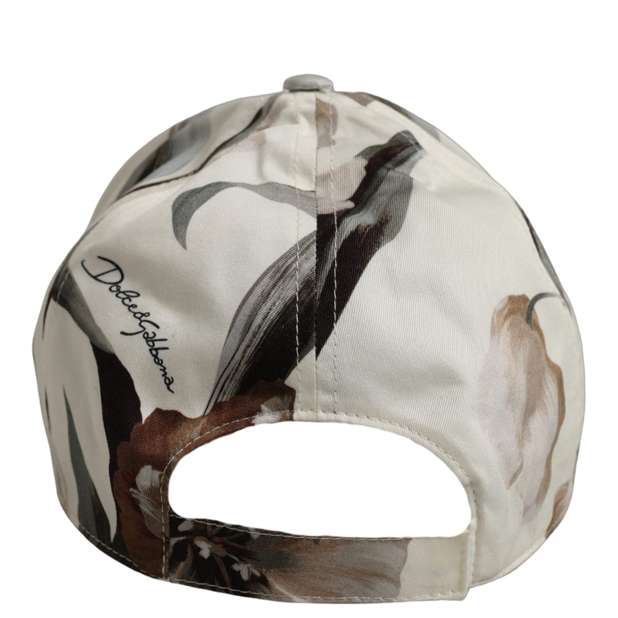 Dolce & Gabbana Men Beige Floral Cotton Baseball Capello Hat
