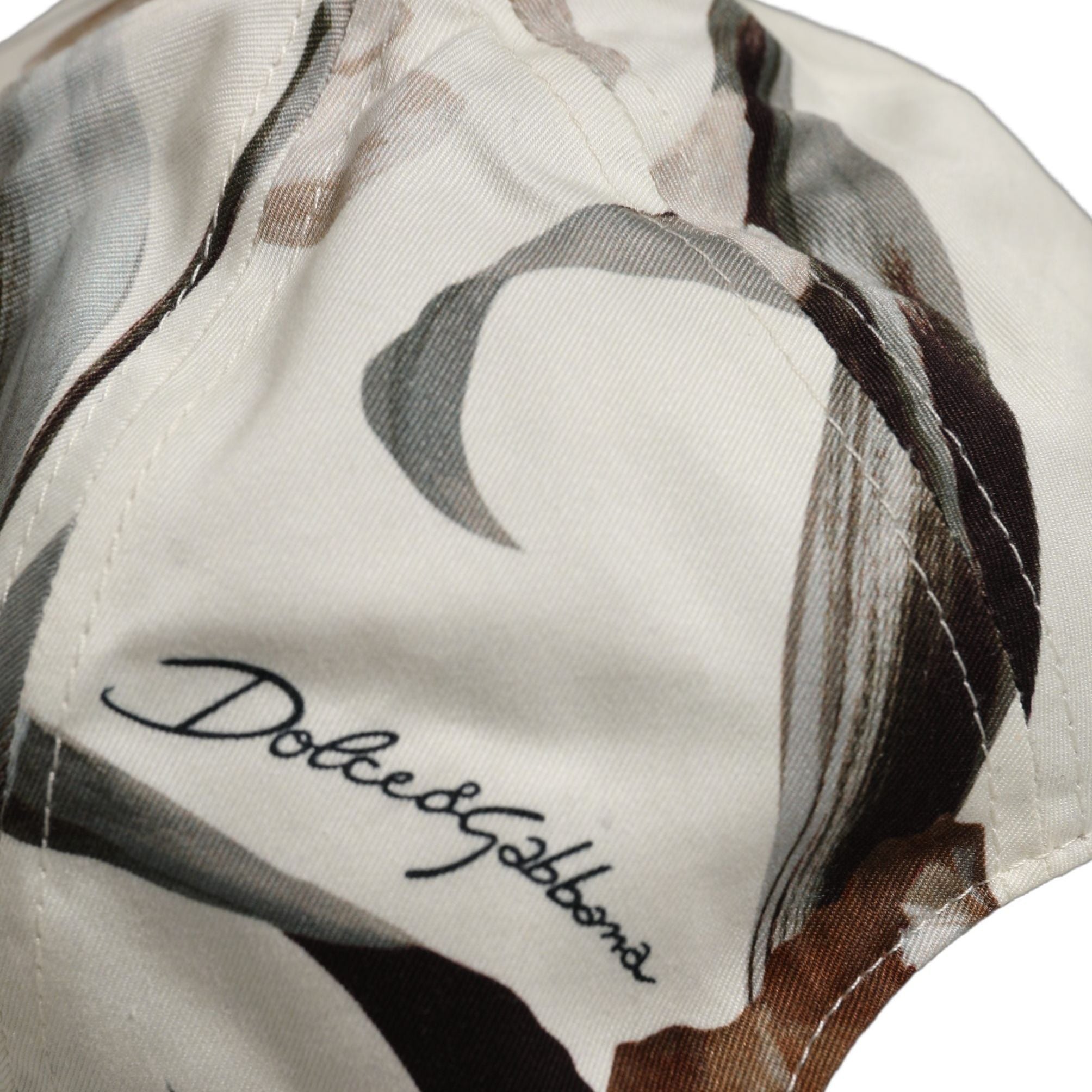 Dolce & Gabbana Men Beige Floral Cotton Baseball Capello Hat