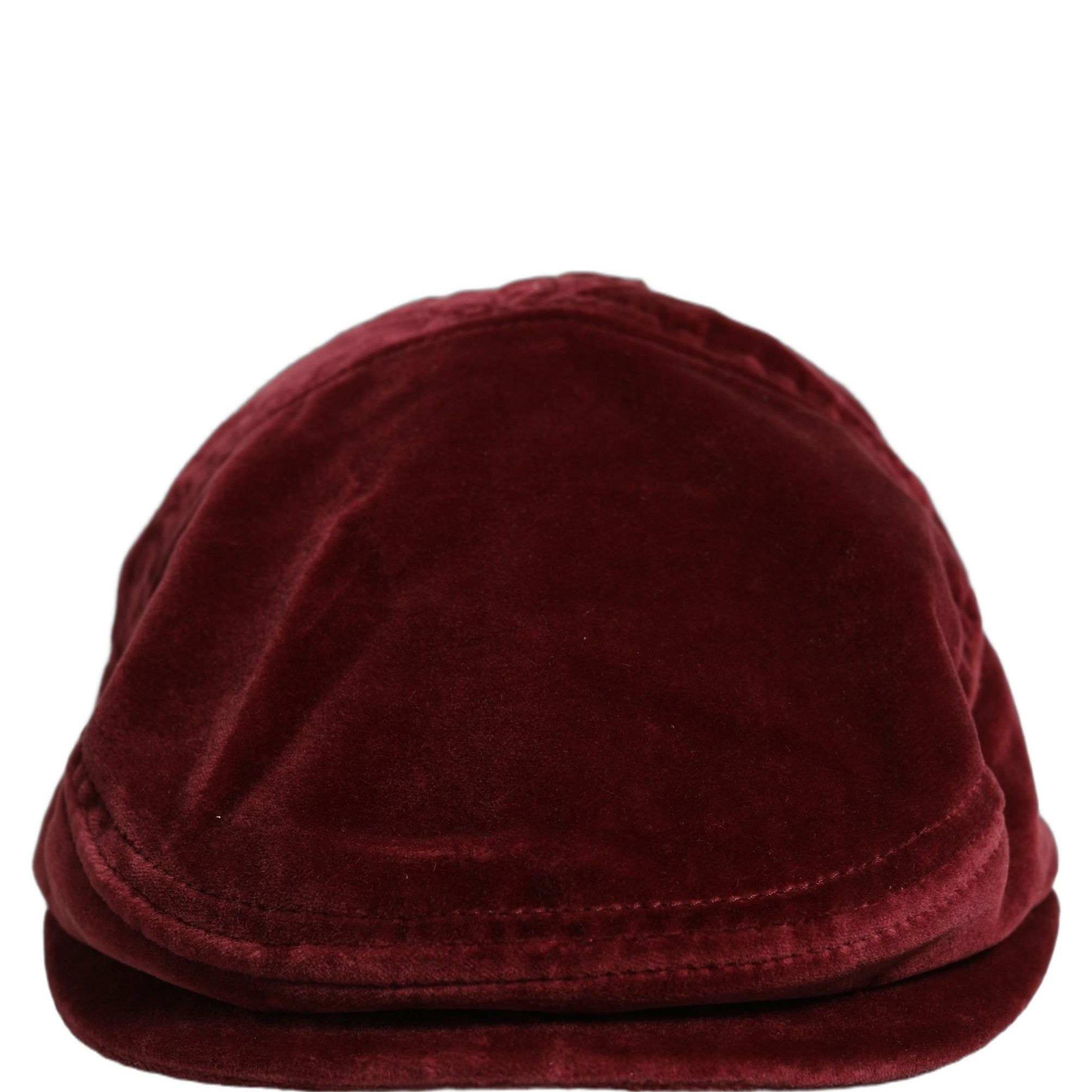 Dolce & Gabbana Men Dark Red Cotton Newsboy Capello Cabbie Hat