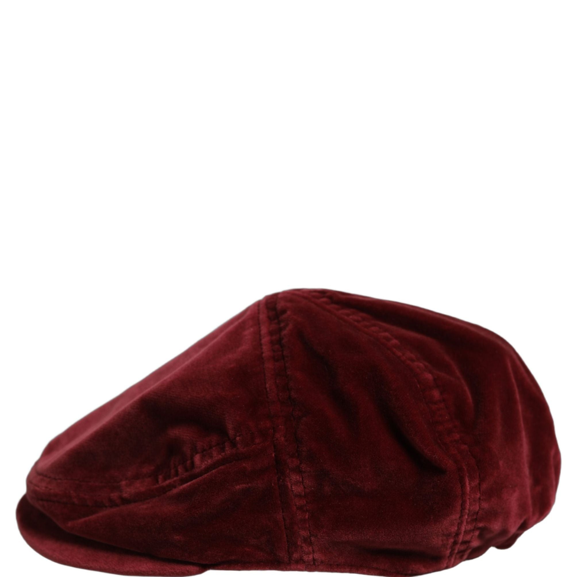Dolce & Gabbana Men Dark Red Cotton Newsboy Capello Cabbie Hat