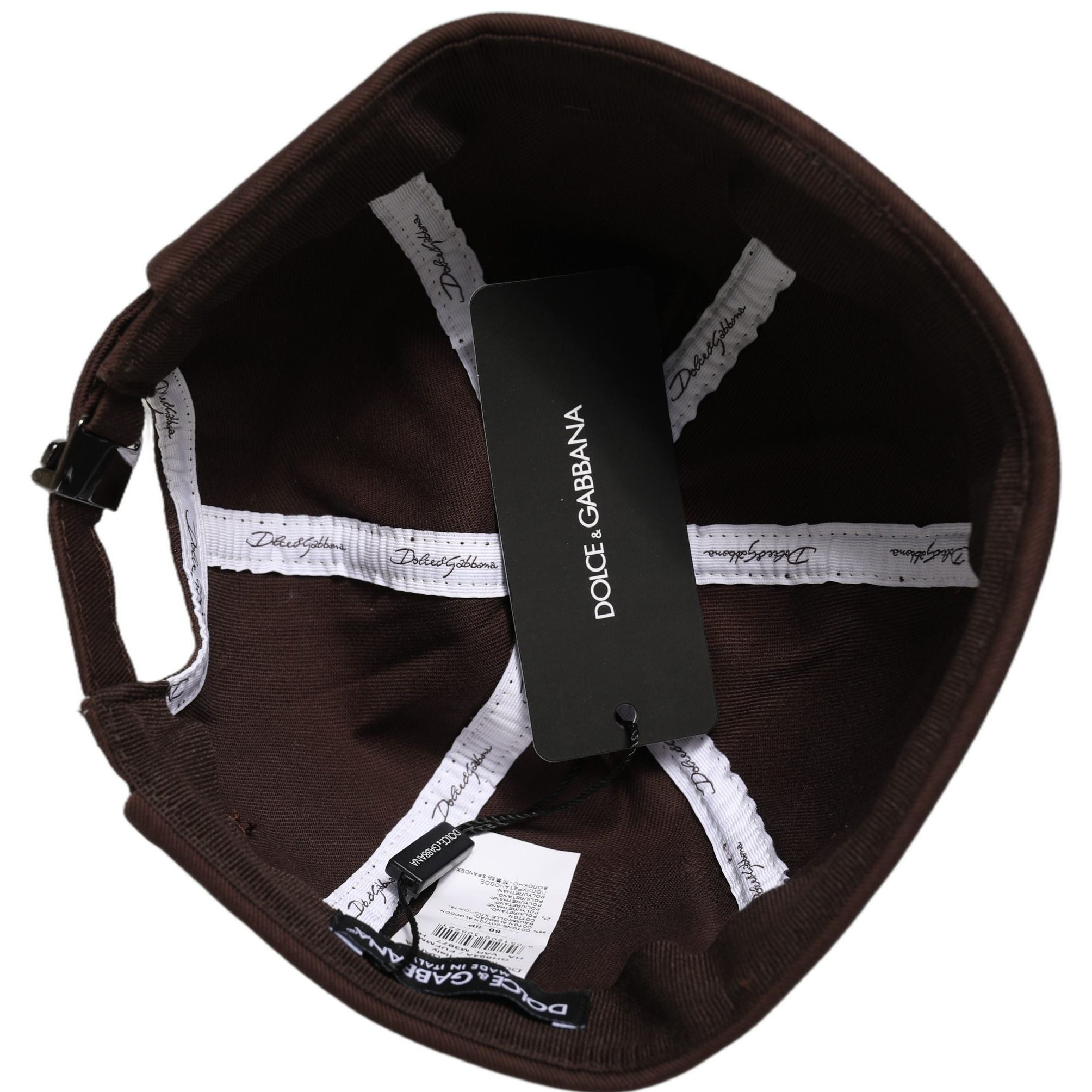 Dolce & Gabbana Men Brown Cotton Docker Capello Brimless Hat