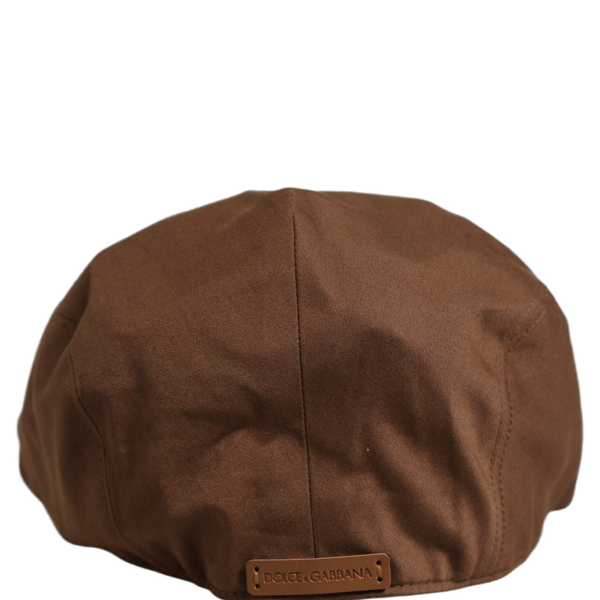 Dolce & Gabbana Men Brown Cotton Newsboy Capello Cabbie Hat