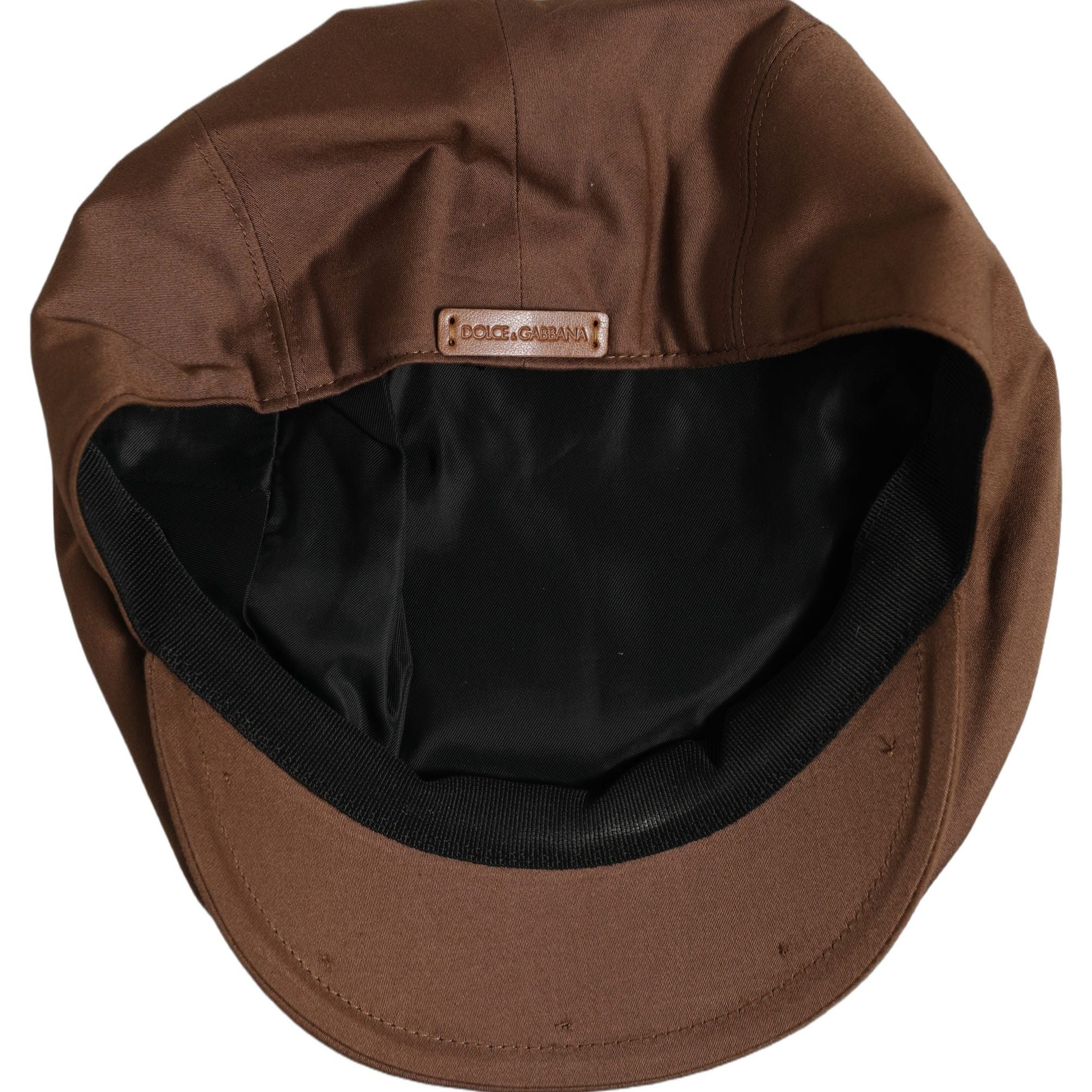 Dolce & Gabbana Men Brown Cotton Newsboy Capello Cabbie Hat