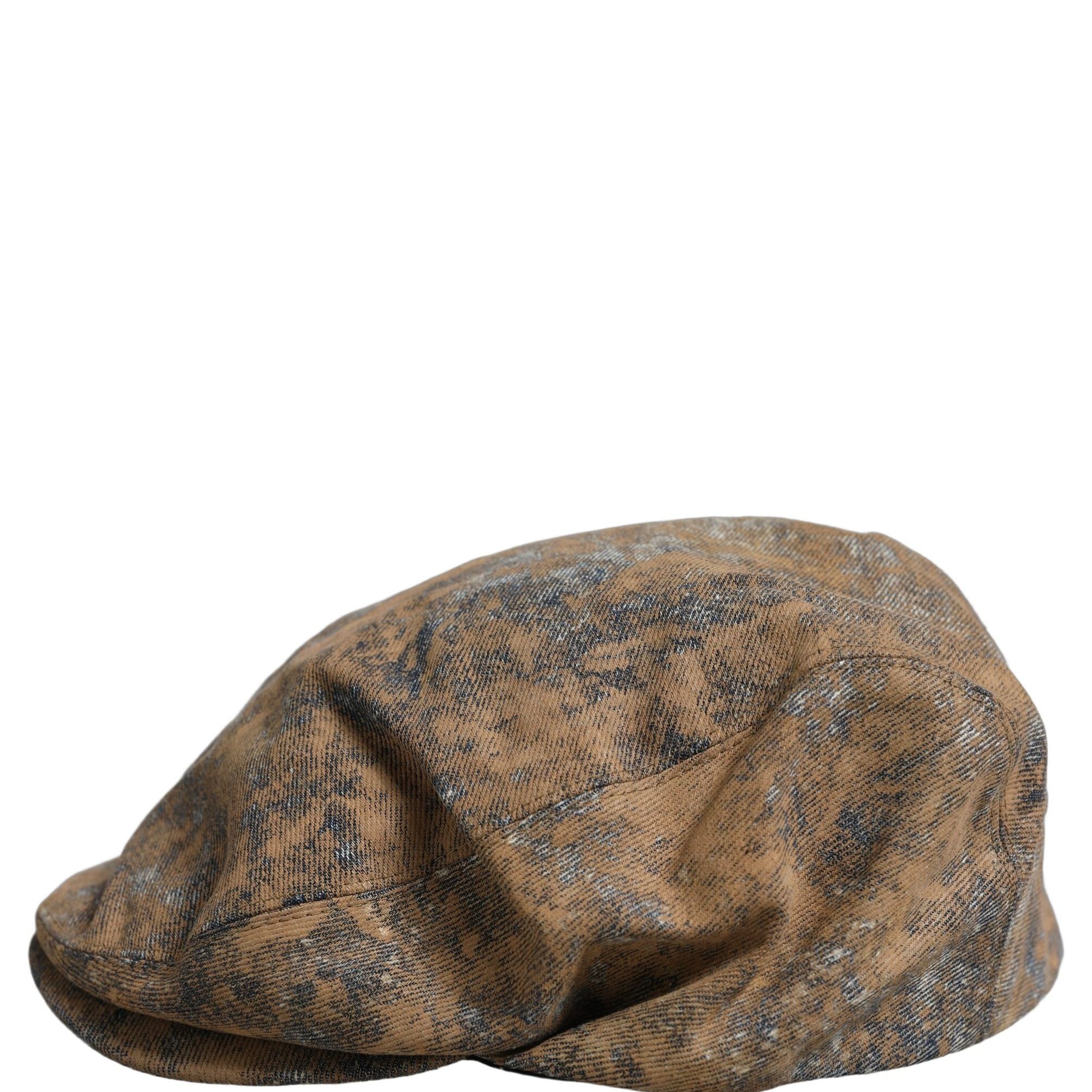 Dolce & Gabbana Men Brown Cotton Newsboy Capello Cabbie Hat