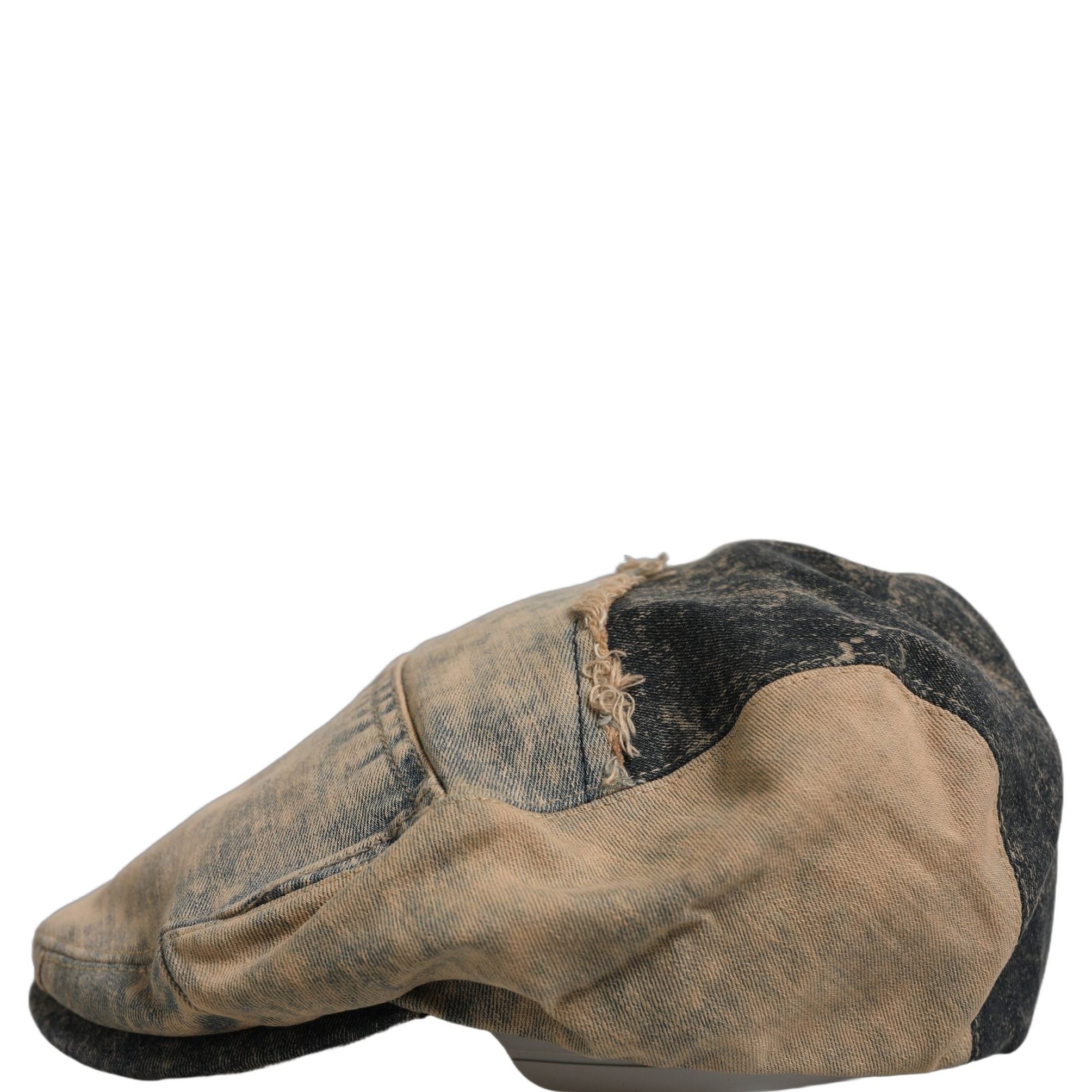 Dolce & Gabbana Brown Cotton Denim Newsboy Capello Cabbie Hat