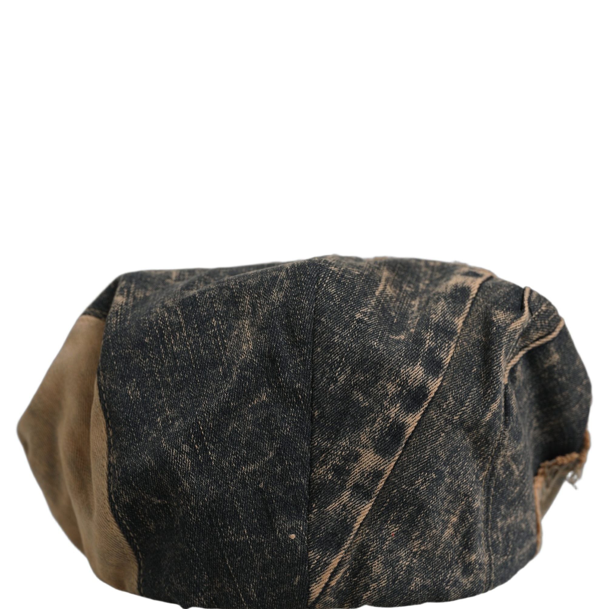 Dolce & Gabbana Brown Cotton Denim Newsboy Capello Cabbie Hat
