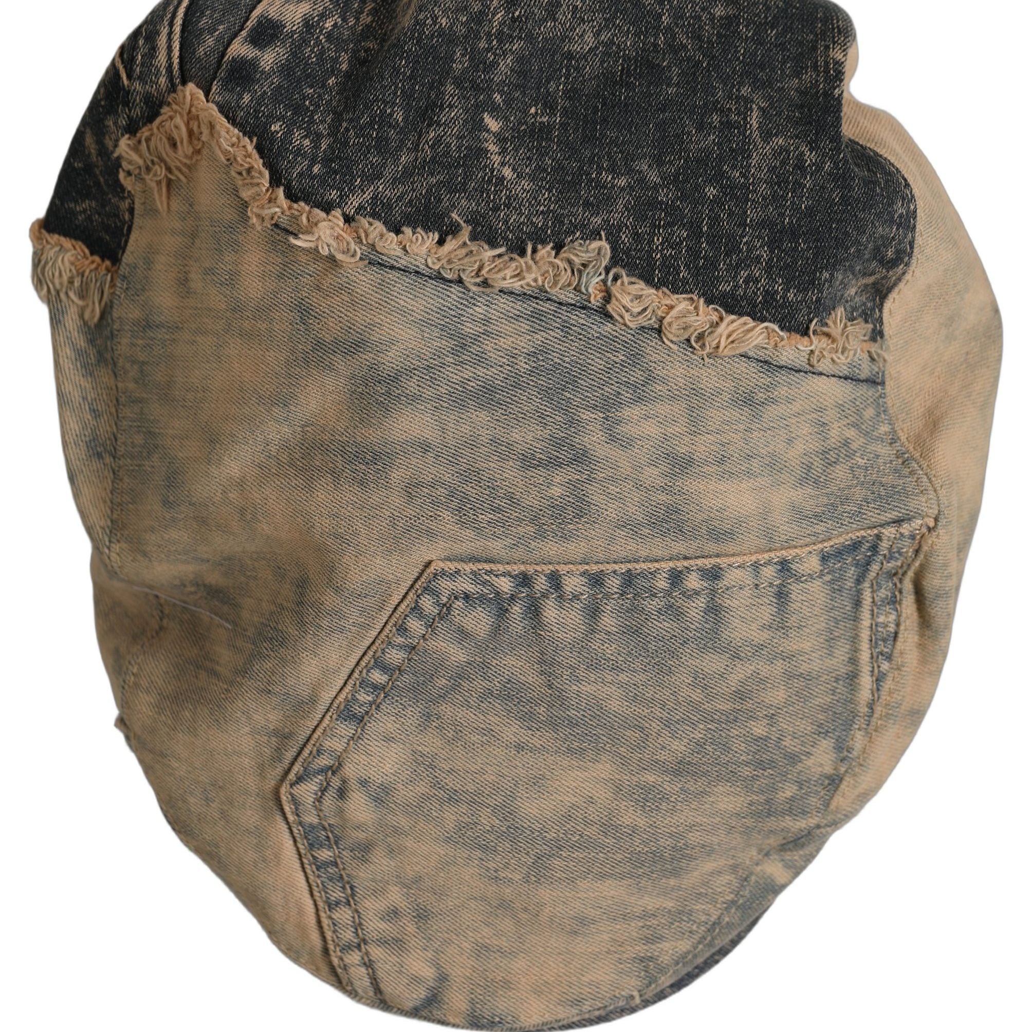Dolce & Gabbana Brown Cotton Denim Newsboy Capello Cabbie Hat