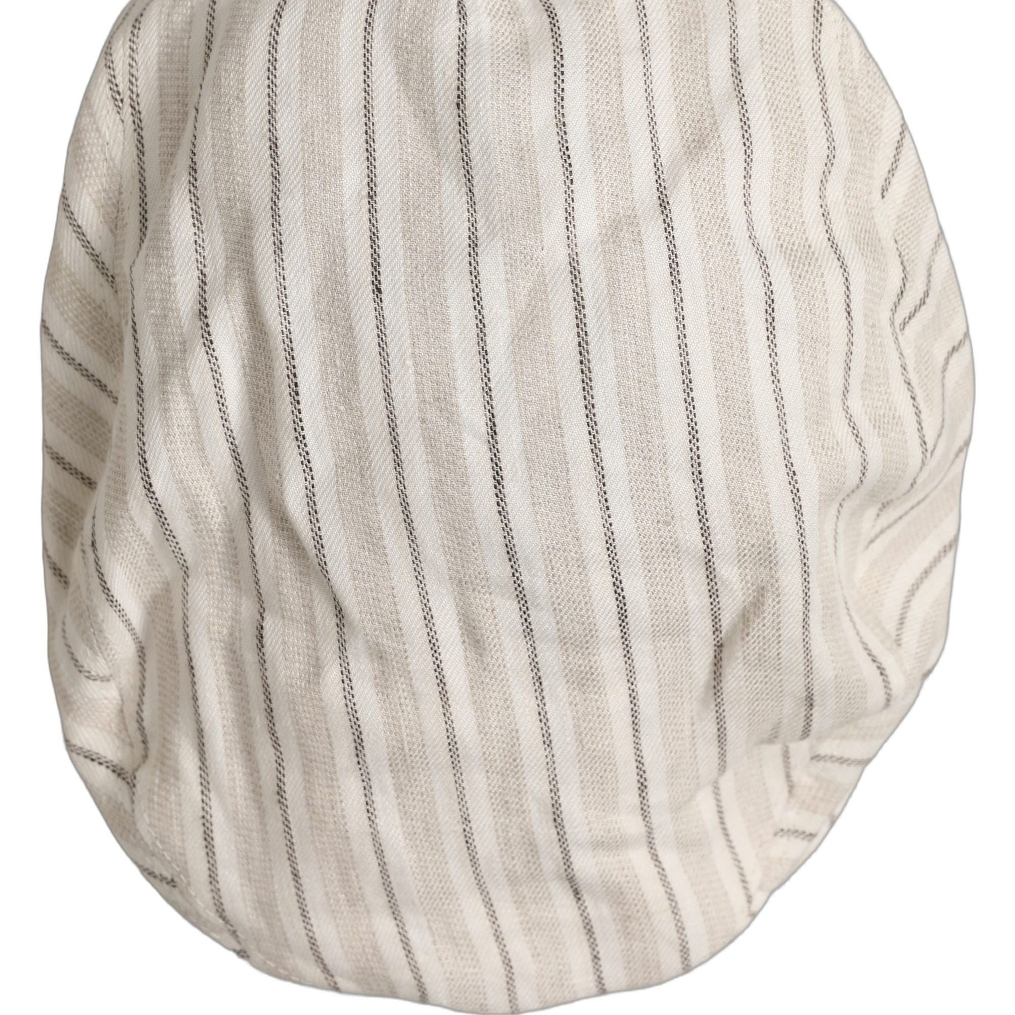 Dolce & Gabbana Men Off White Striped Linen Newsboy Capello Hat