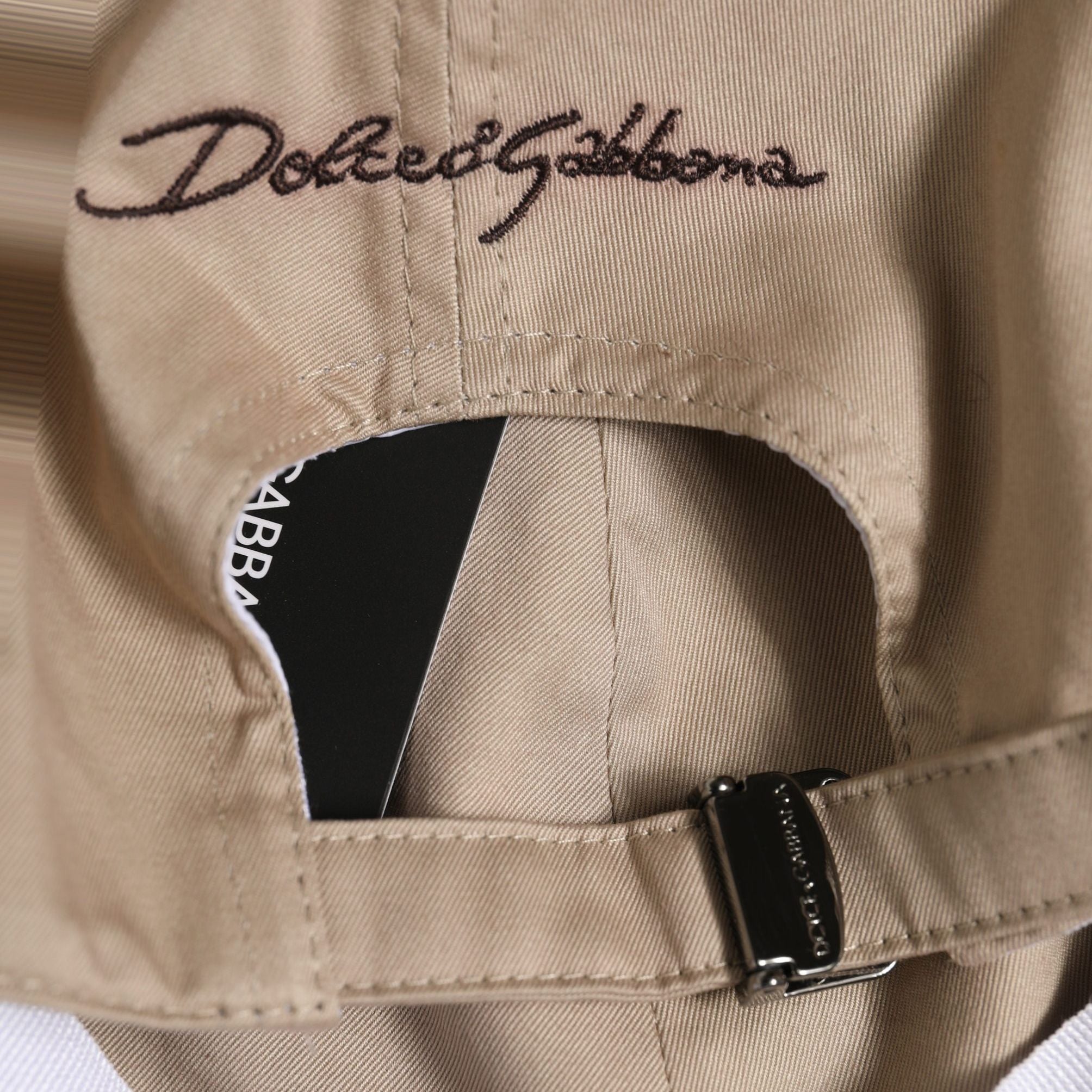 Dolce & Gabbana Men Beige Cotton Stretch Baseball Capello Hat