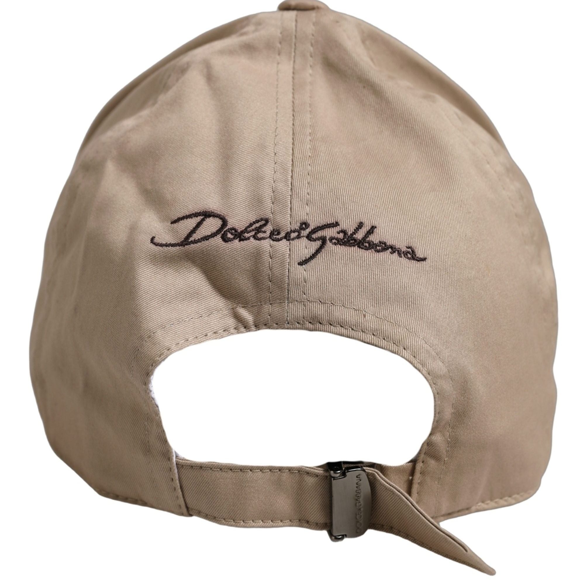 Dolce & Gabbana Men Beige Cotton Stretch Baseball Capello Hat