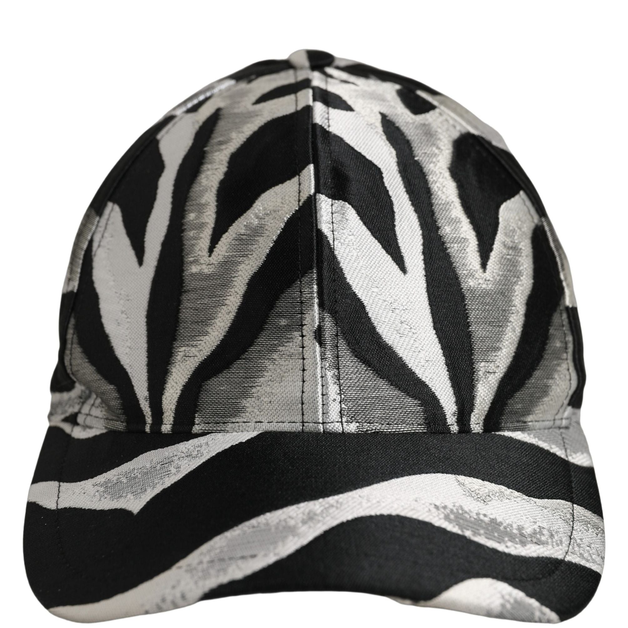 Dolce & Gabbana Men Black Silver Zebra Pattern Baseball Cap Hat