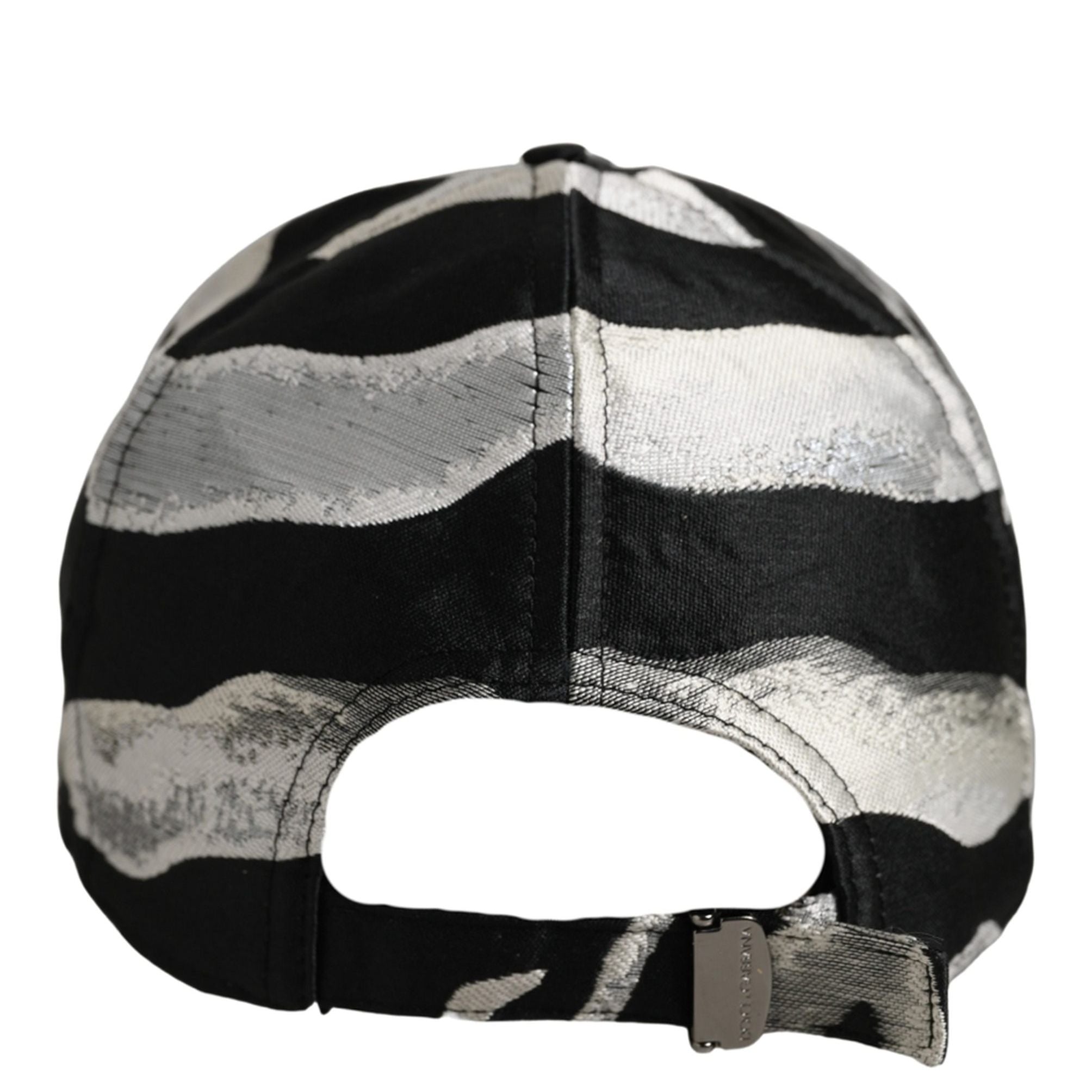 Dolce & Gabbana Men Black Silver Zebra Pattern Baseball Cap Hat