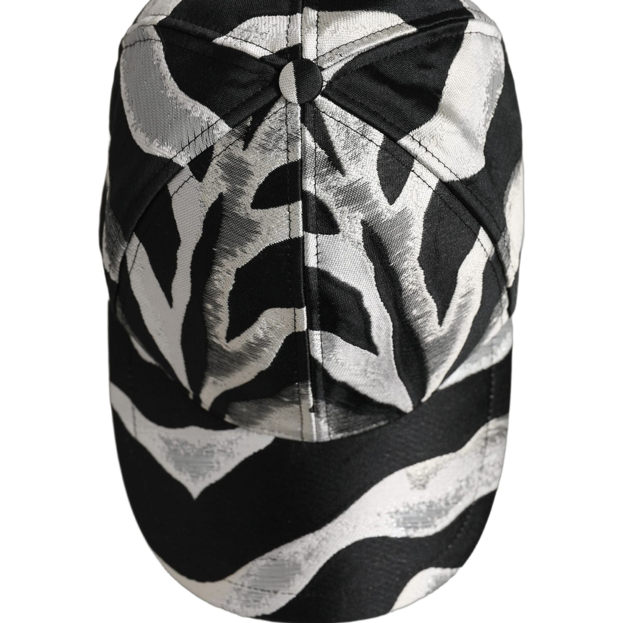 Dolce & Gabbana Men Black Silver Zebra Pattern Baseball Cap Hat