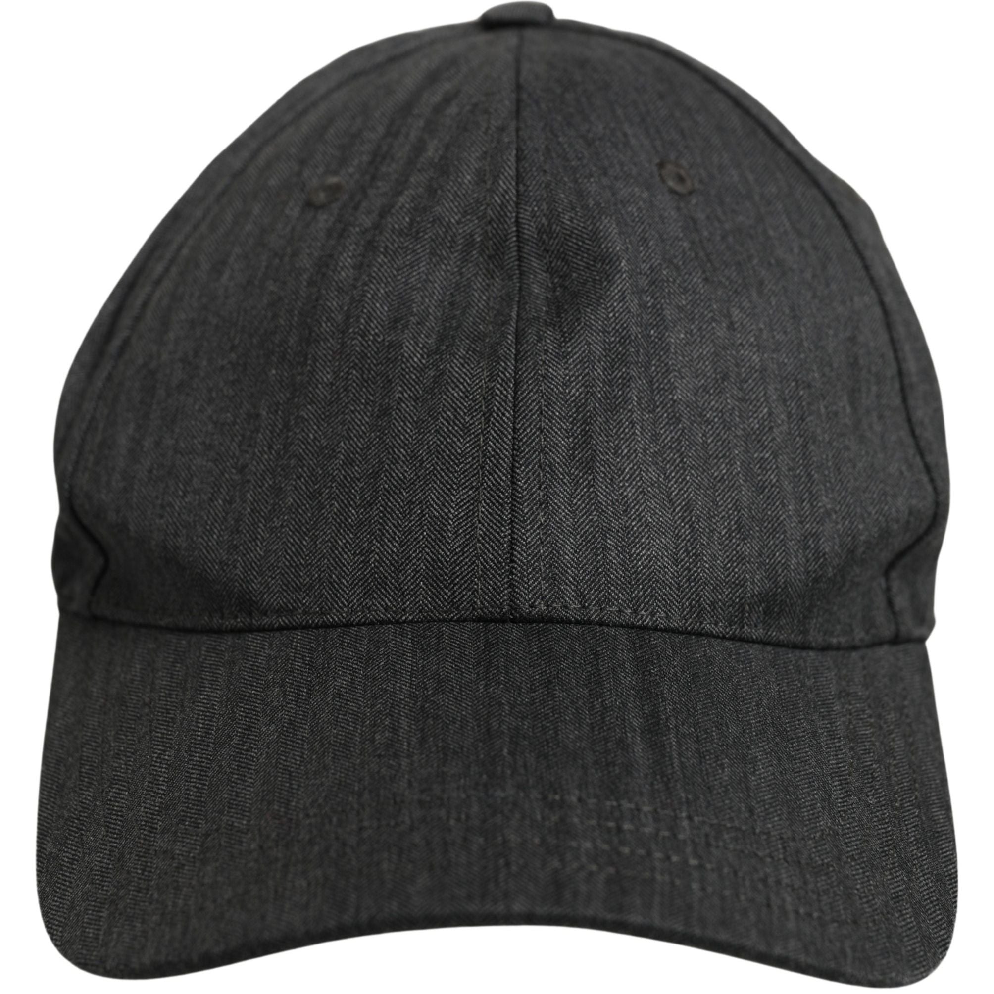 Dolce & Gabbana Men Dark Gray Herringbone Baseball Cap Hat