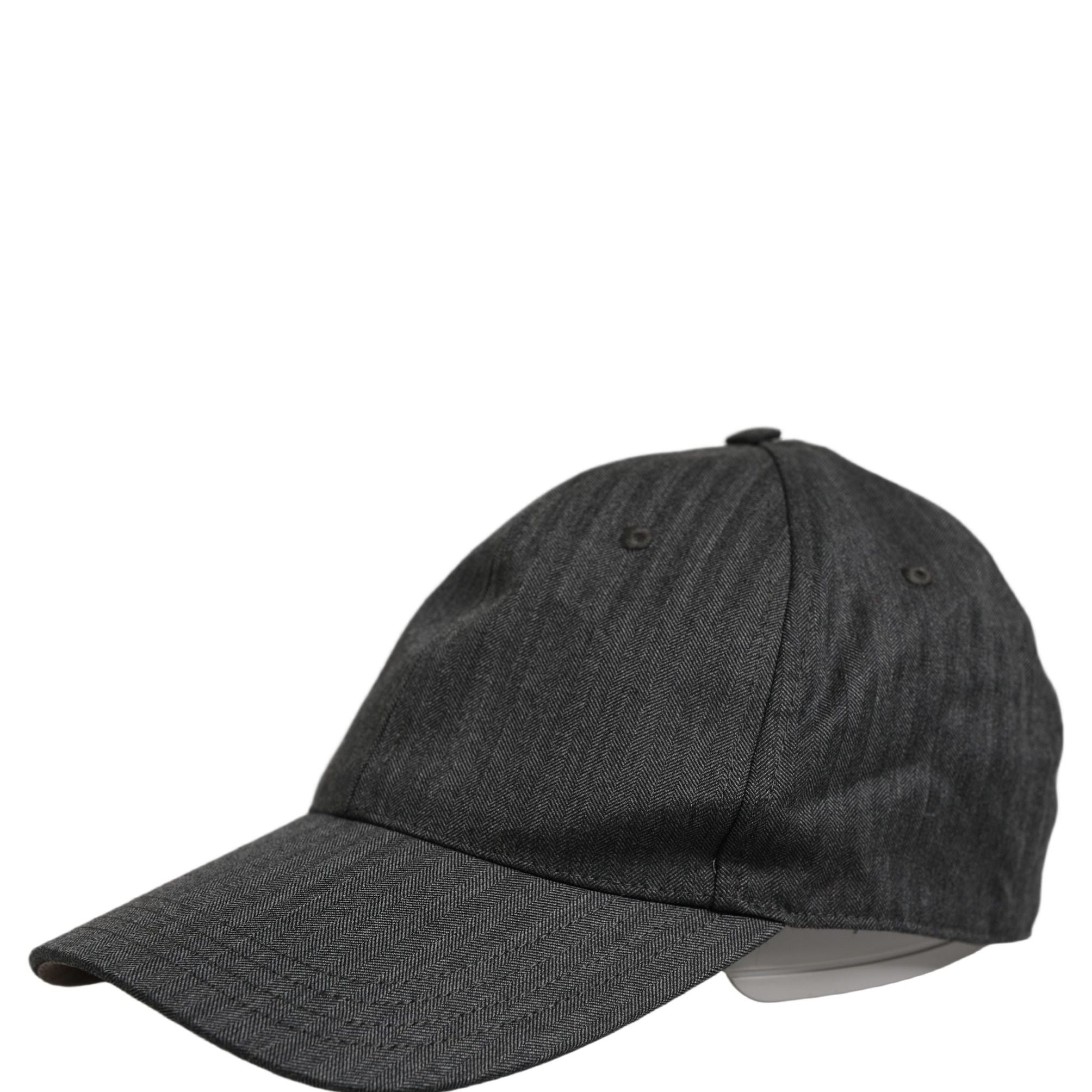 Dolce & Gabbana Men Dark Gray Herringbone Baseball Cap Hat