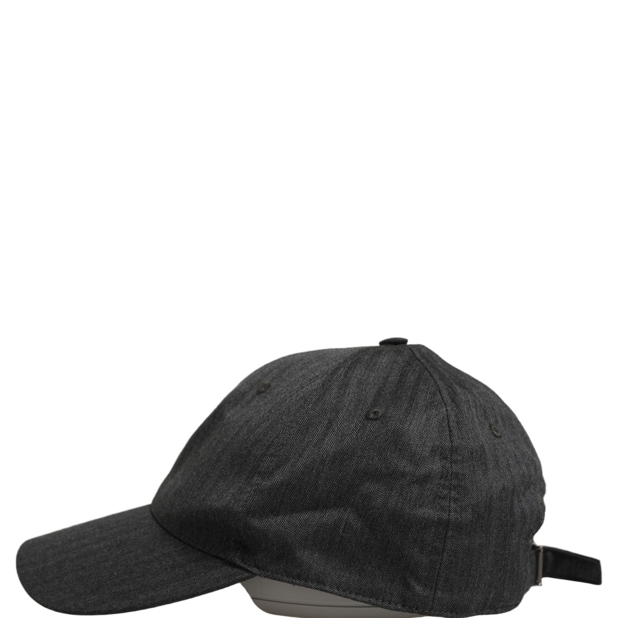 Dolce & Gabbana Men Dark Gray Herringbone Baseball Cap Hat