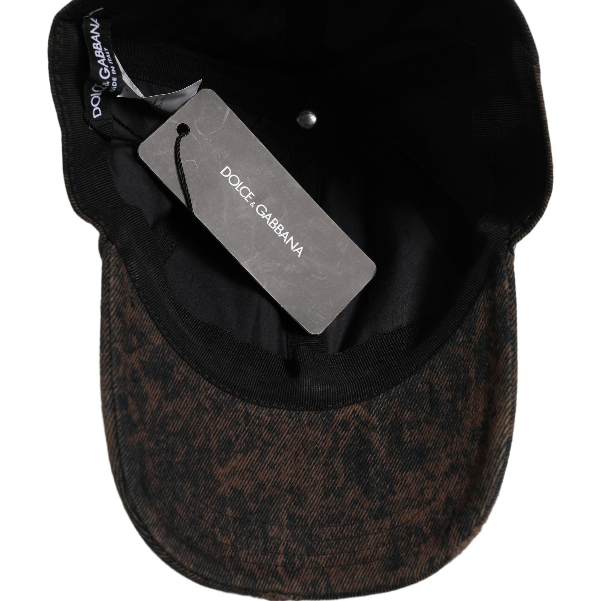 Dolce & Gabbana Men Brown Cotton Distressed Baseball Cap Hat