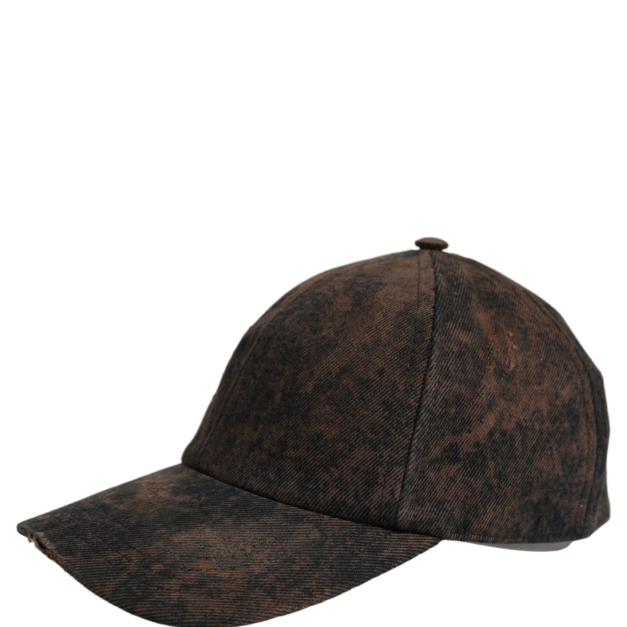 Dolce & Gabbana Men Brown Cotton Distressed Baseball Cap Hat