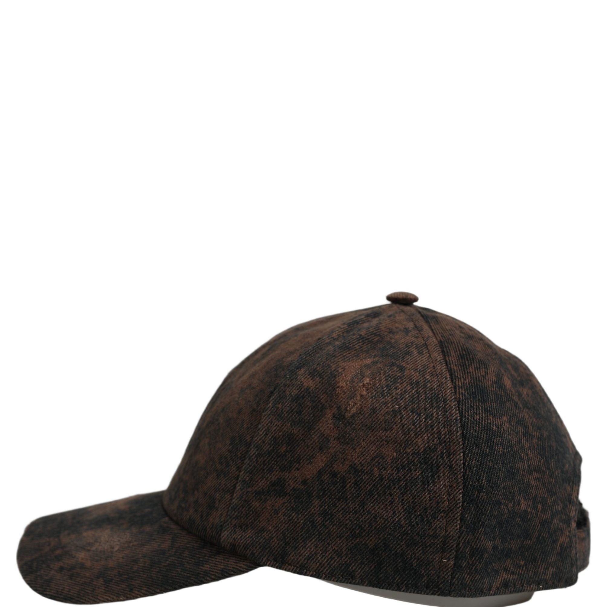 Dolce & Gabbana Men Brown Cotton Distressed Baseball Cap Hat