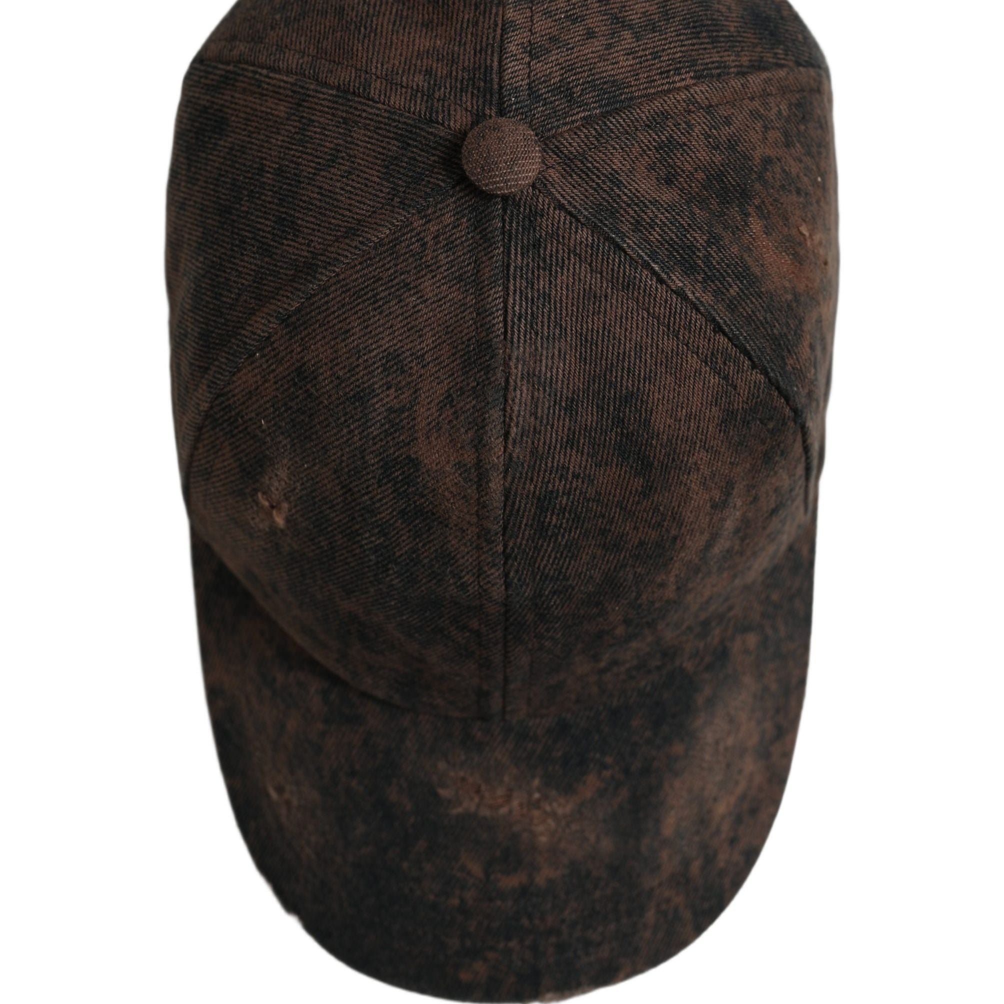 Dolce & Gabbana Men Brown Cotton Distressed Baseball Cap Hat
