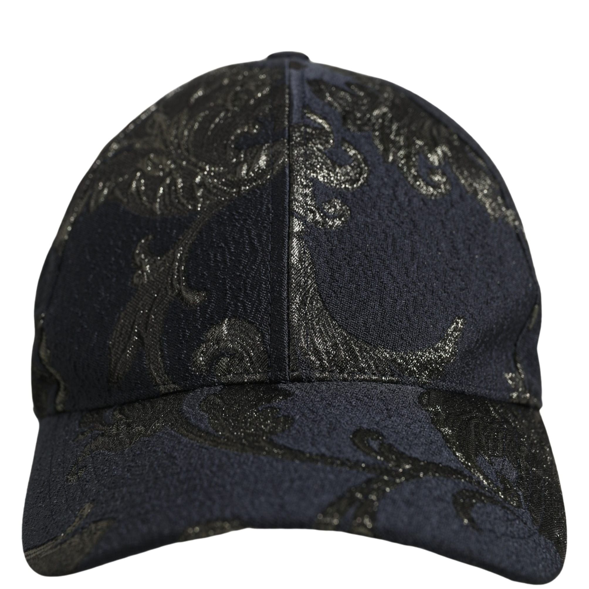 Dolce & Gabbana Men Black Floral Barocco Cotton Baseball Cap Hat