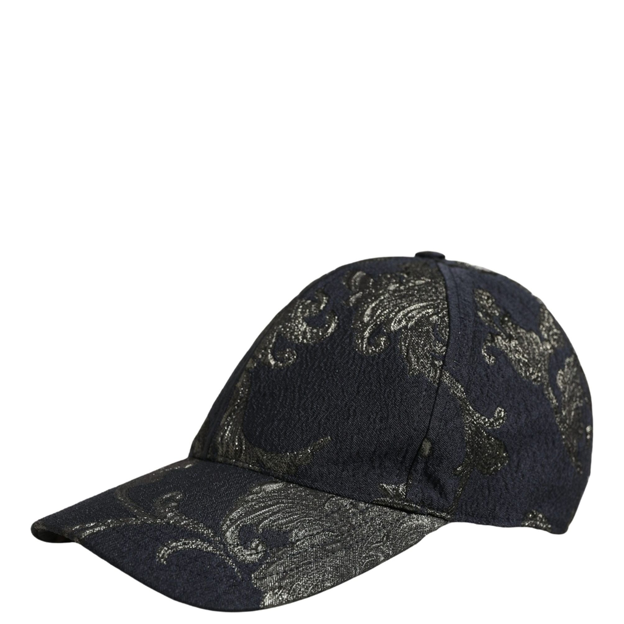 Dolce & Gabbana Men Black Floral Barocco Cotton Baseball Cap Hat