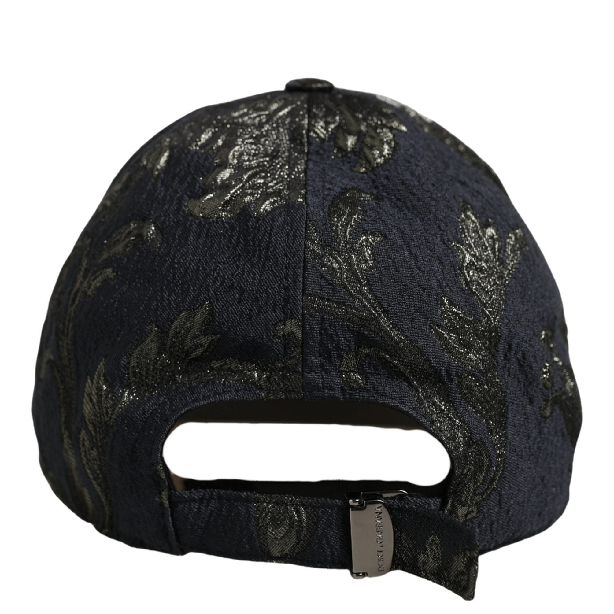Dolce & Gabbana Men Black Floral Barocco Cotton Baseball Cap Hat