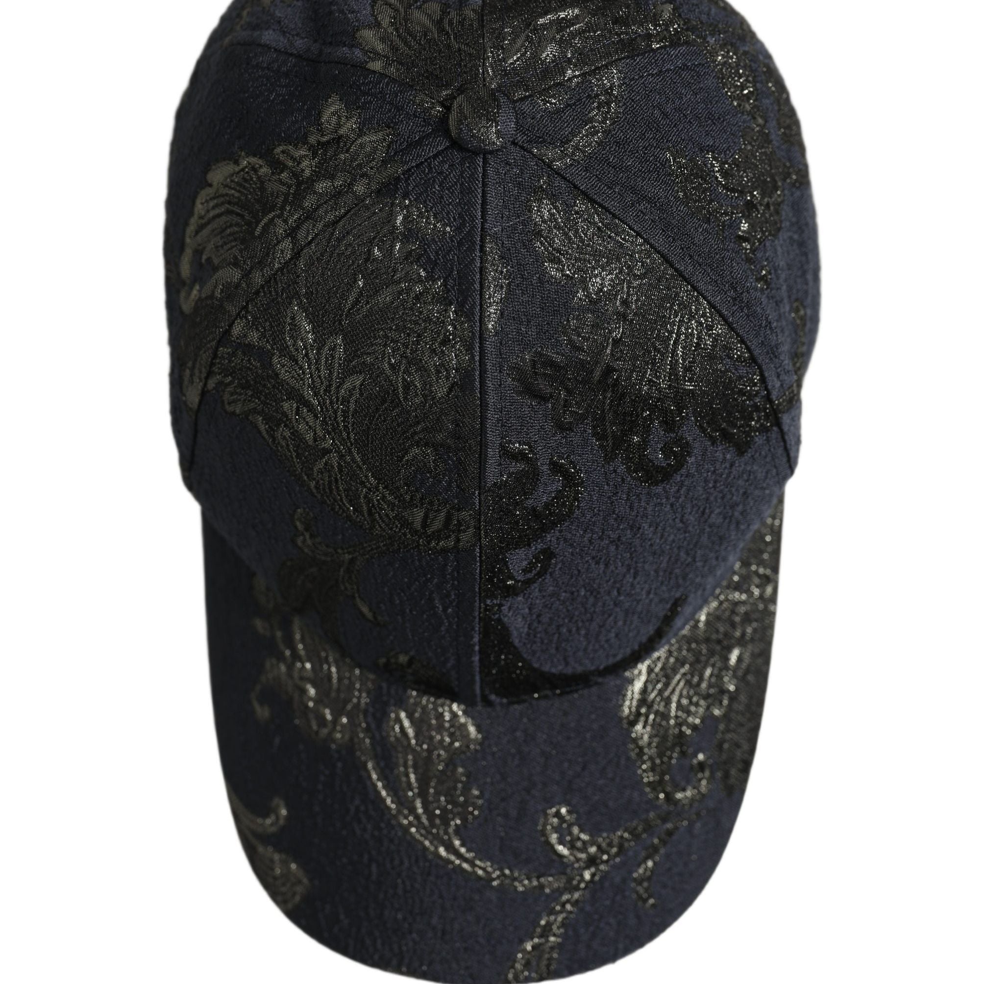 Dolce & Gabbana Men Black Floral Barocco Cotton Baseball Cap Hat