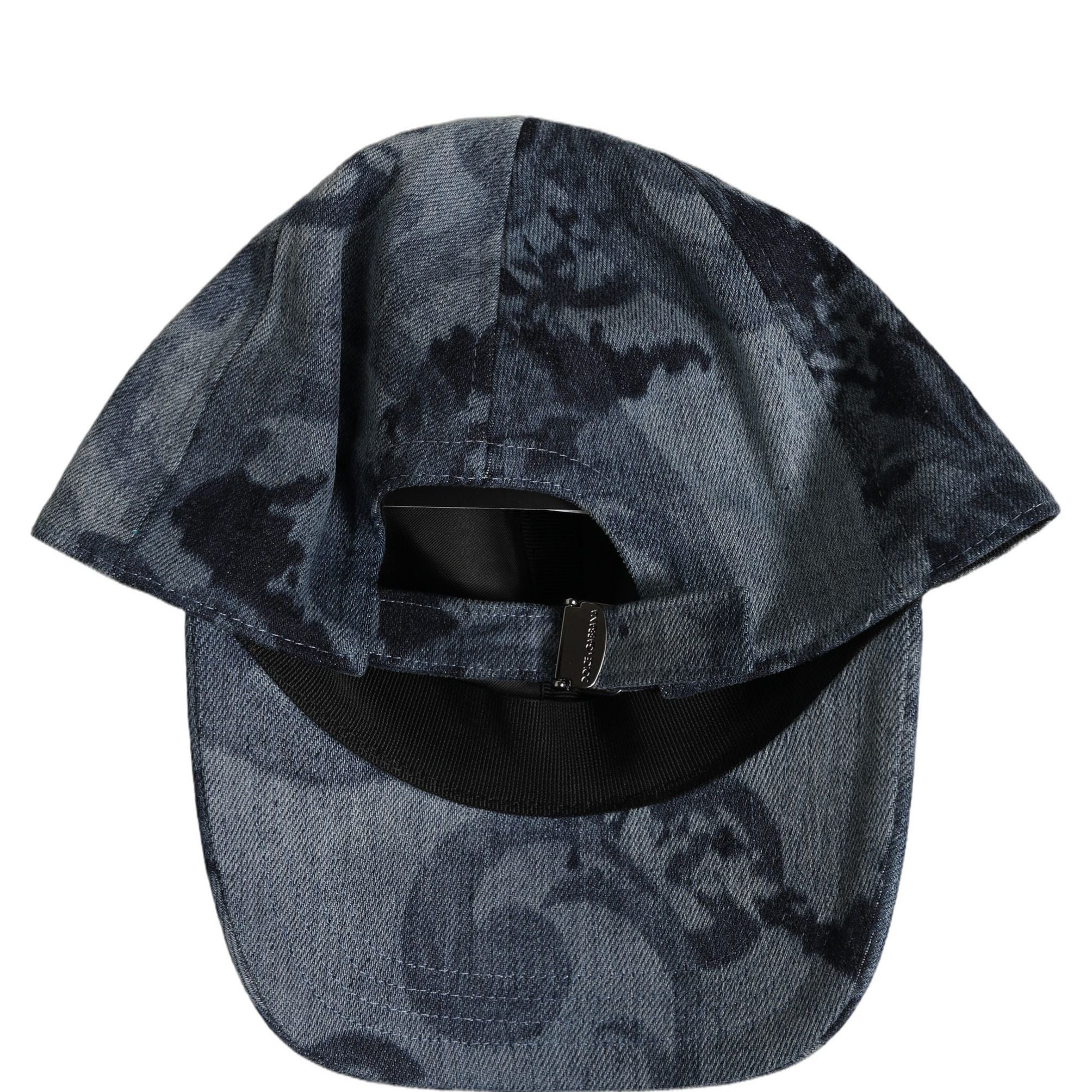 Dolce & Gabbana Men Blue All Over Logo Cotton Baseball Cap Hat