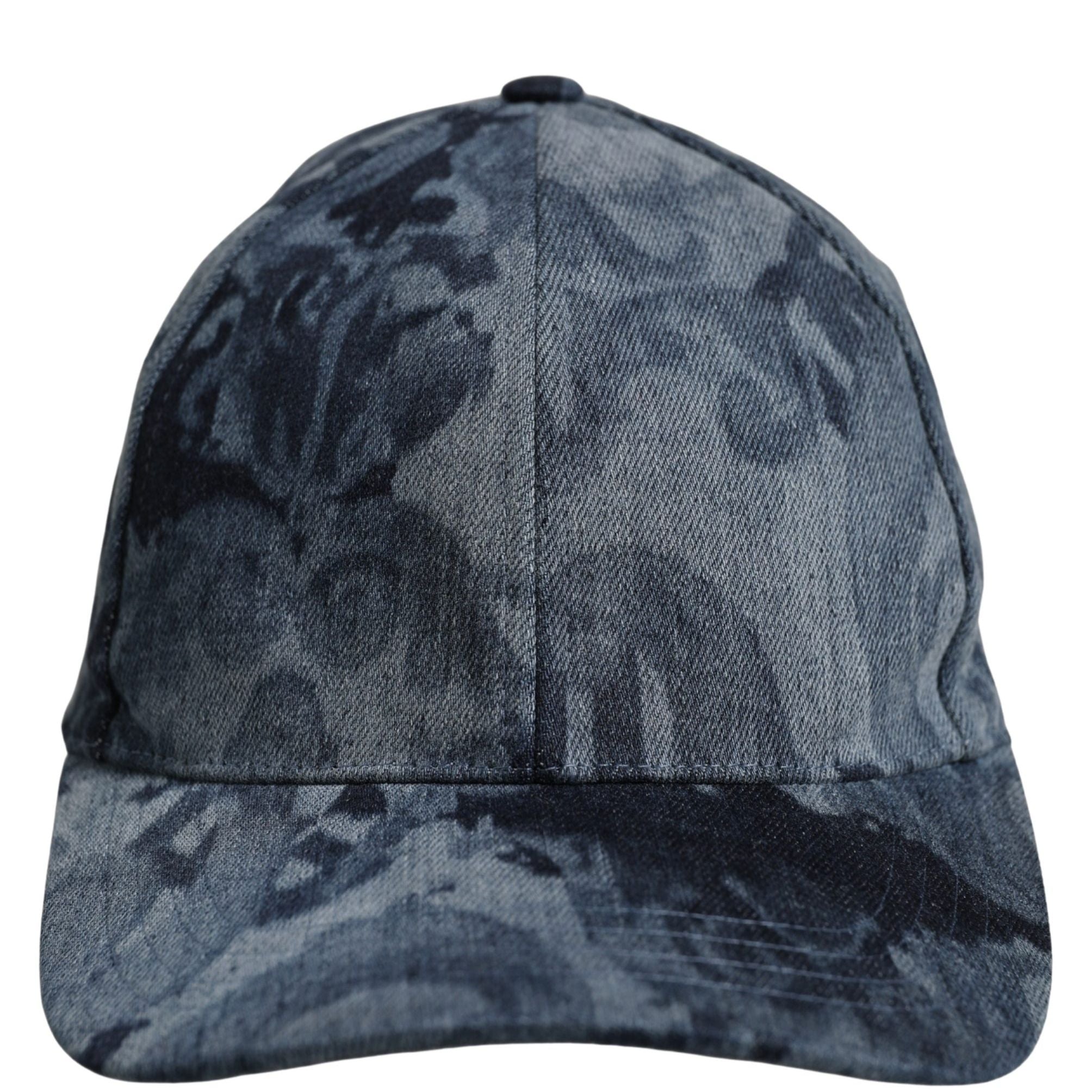 Dolce & Gabbana Men Blue All Over Logo Cotton Baseball Cap Hat