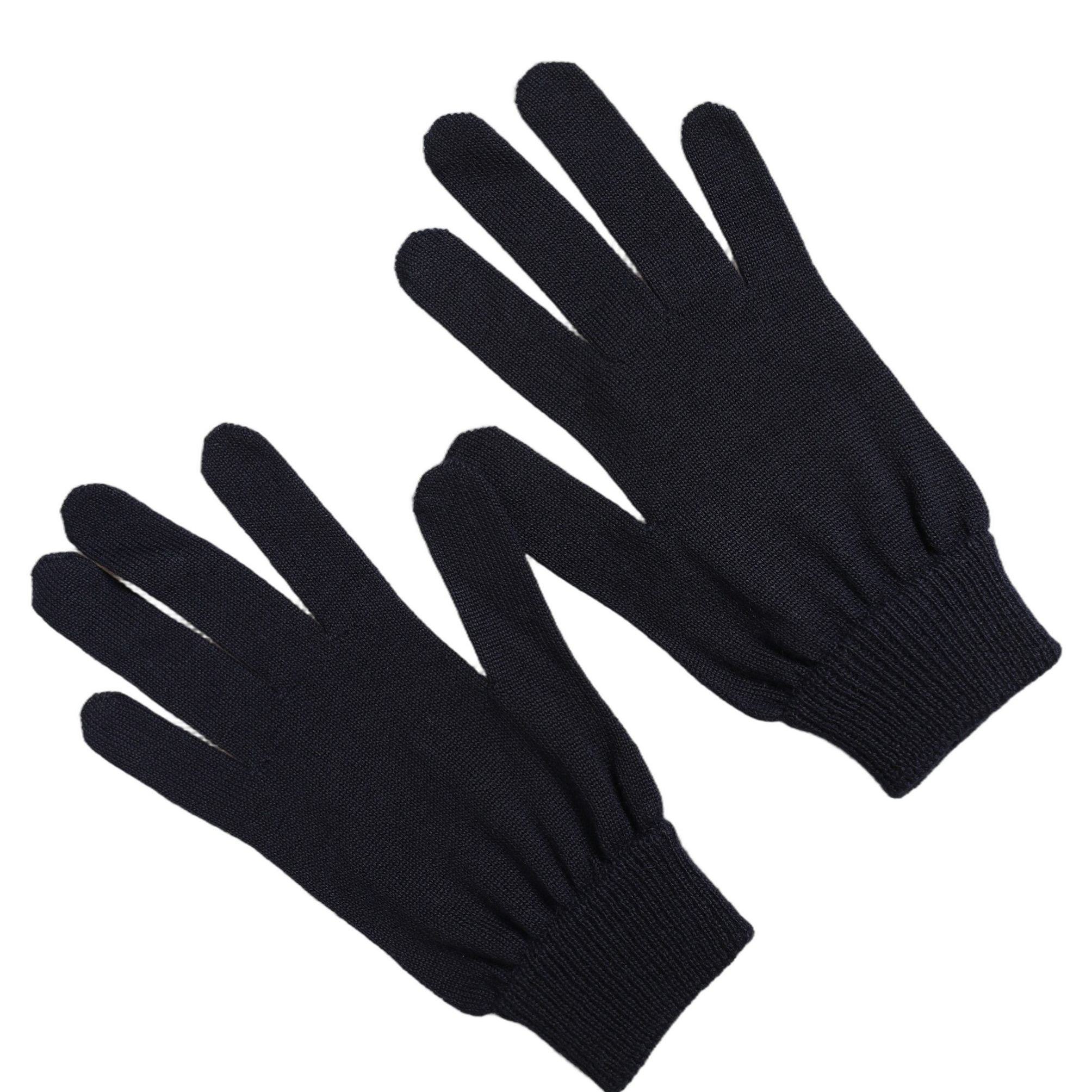 Dolce & Gabbana Men Dark Blue Cashmere Knitted Winter Gloves