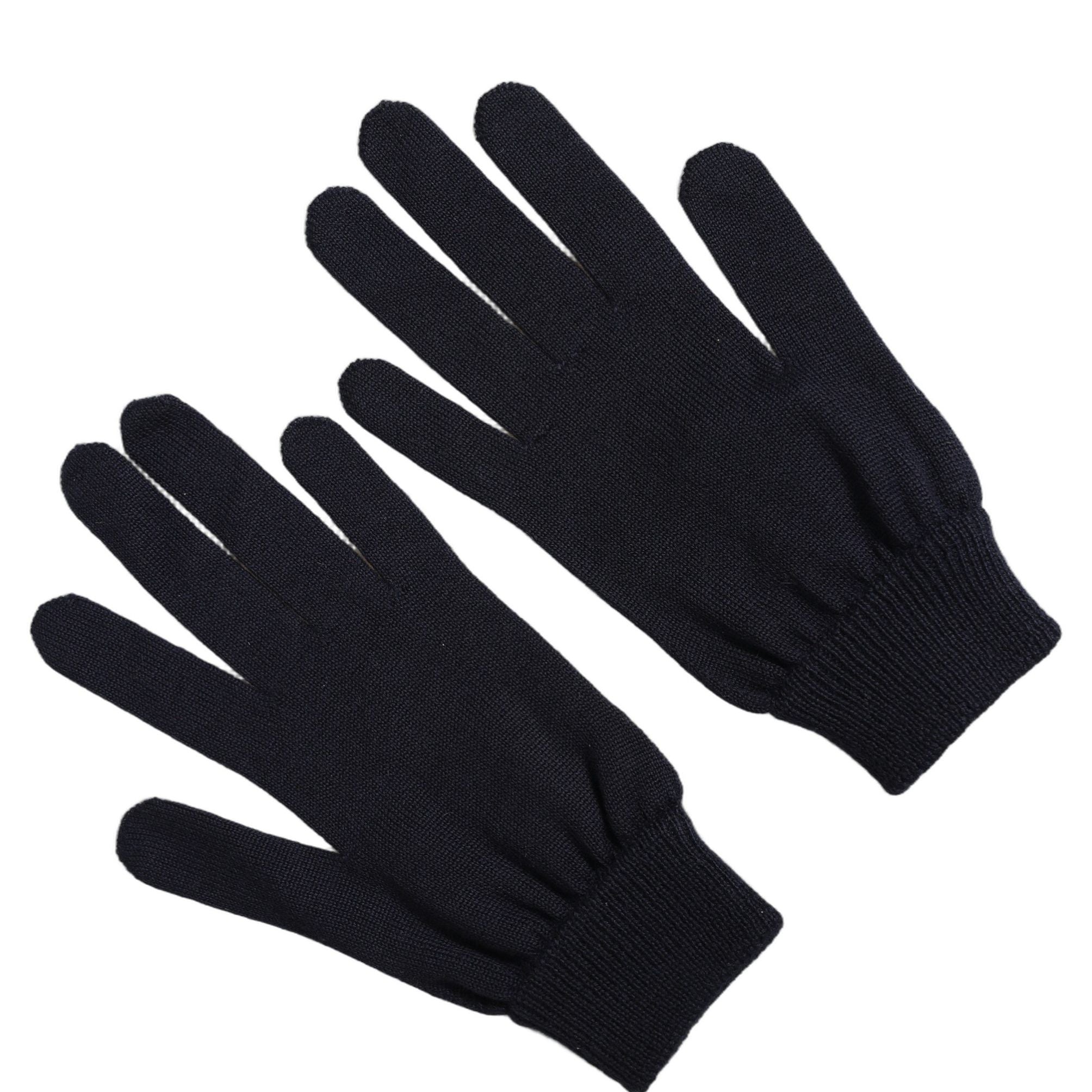 Dolce & Gabbana Men Dark Blue Cashmere Knitted Winter Gloves