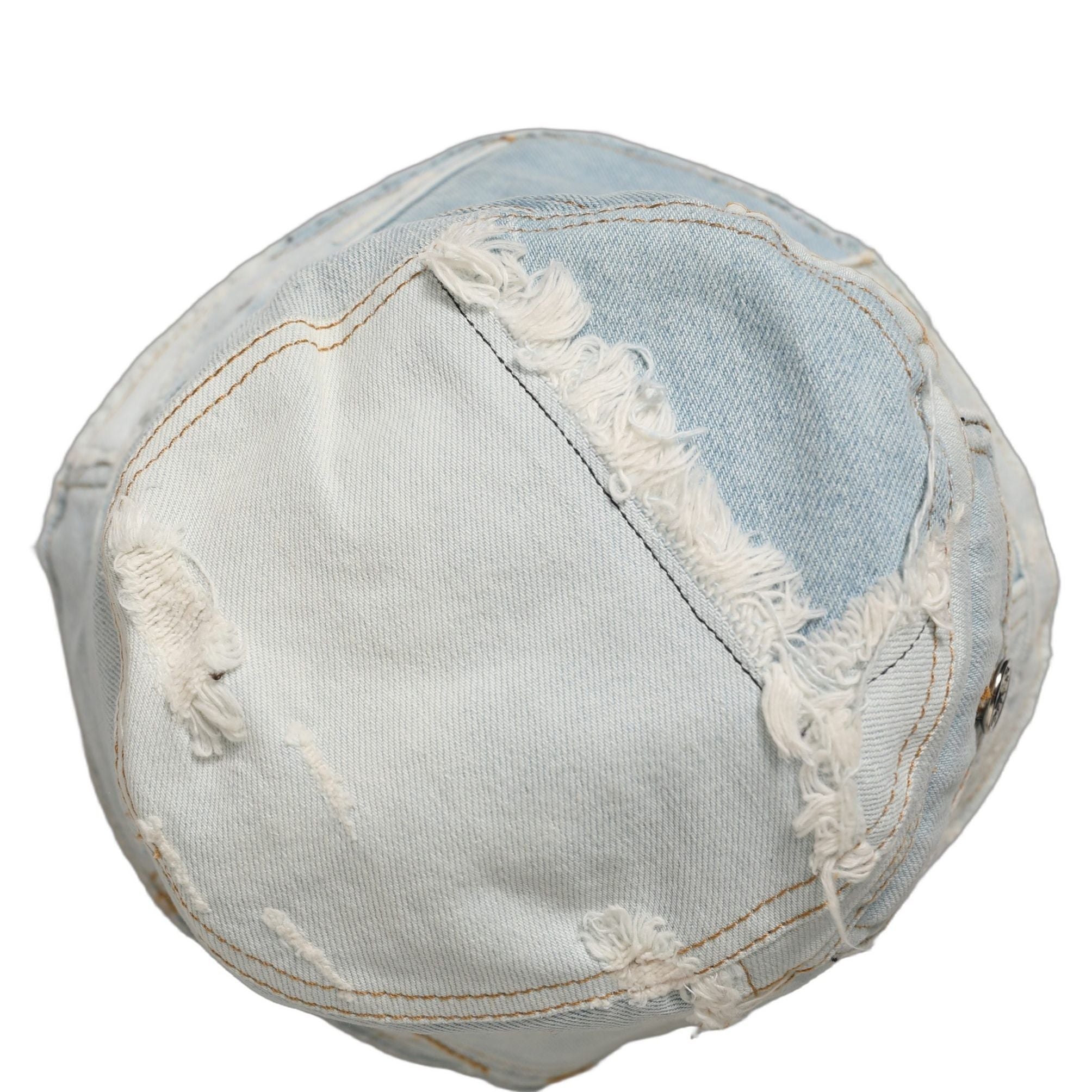 Dolce & Gabbana Men Blue Patchwork Cotton Denim Bucket Cap Hat