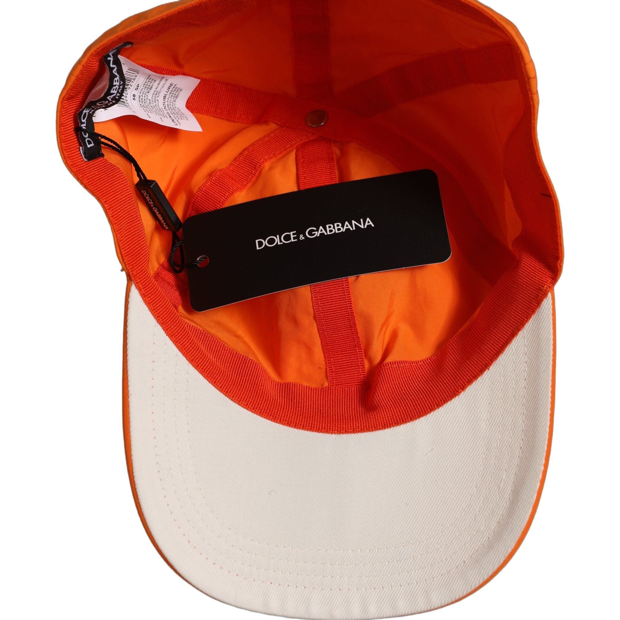 Dolce & Gabbana Men Orange Polyester Baseball Cap 6 Panels Hat