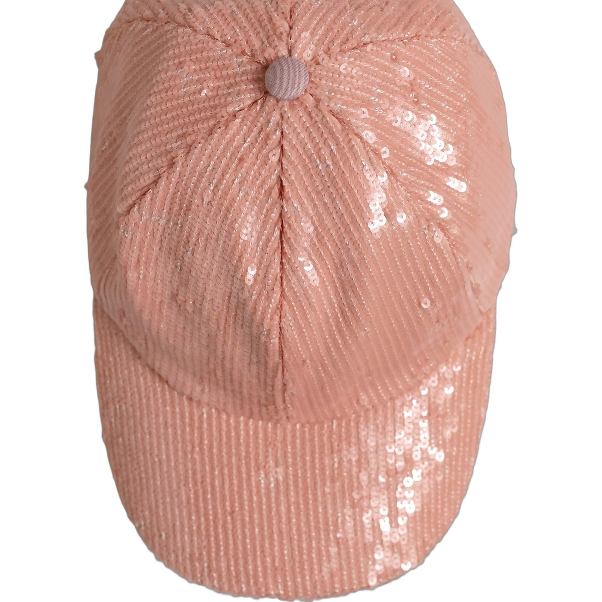 Dolce & Gabbana Men Pink Cotton Sequin Baseball Cap 6 Panels Hat