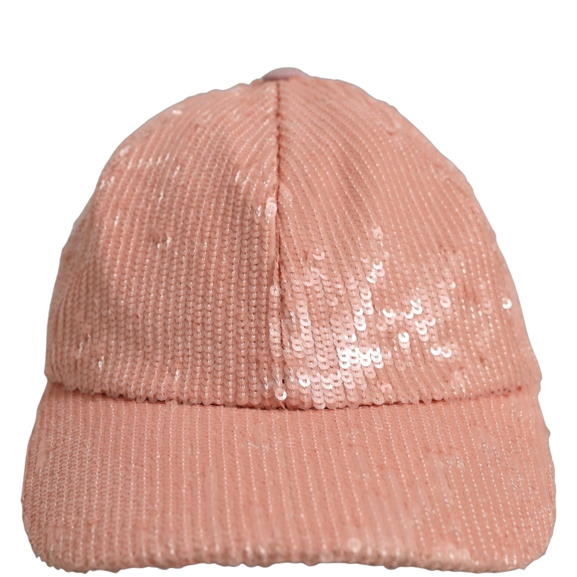 Dolce & Gabbana Men Pink Cotton Sequin Baseball Cap 6 Panels Hat