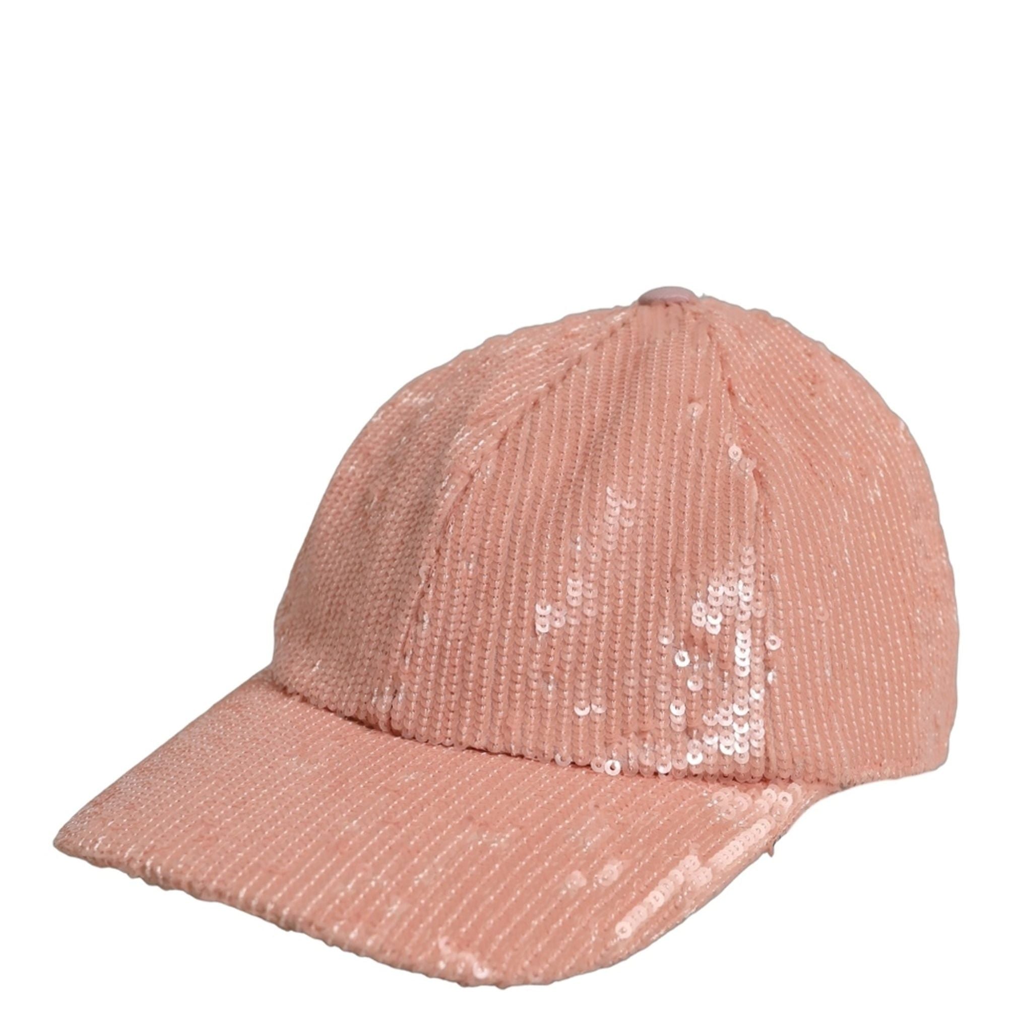 Dolce & Gabbana Men Pink Cotton Sequin Baseball Cap 6 Panels Hat