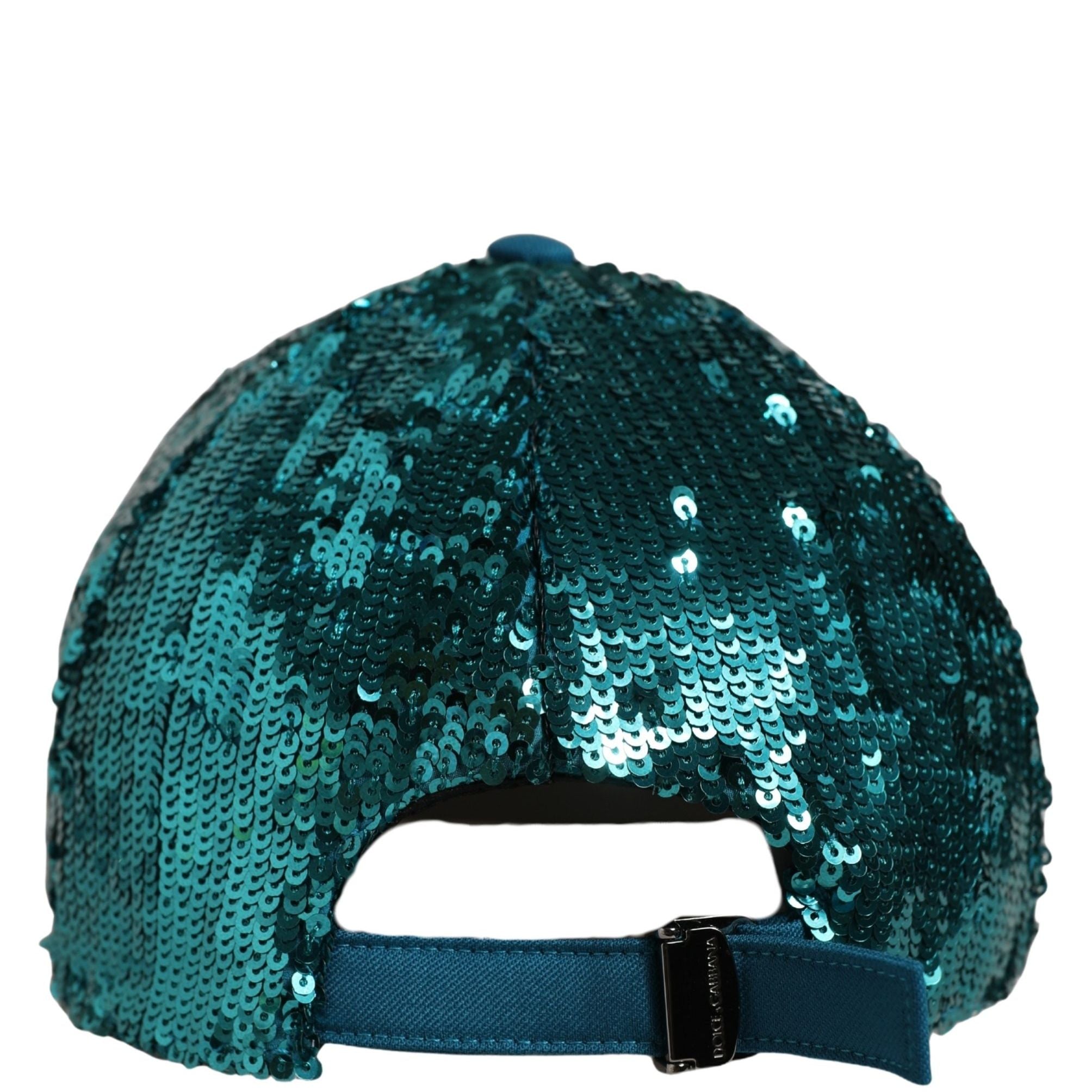 Dolce & Gabbana Men Green Cotton Sequin Baseball Cap 6 Panels Hat