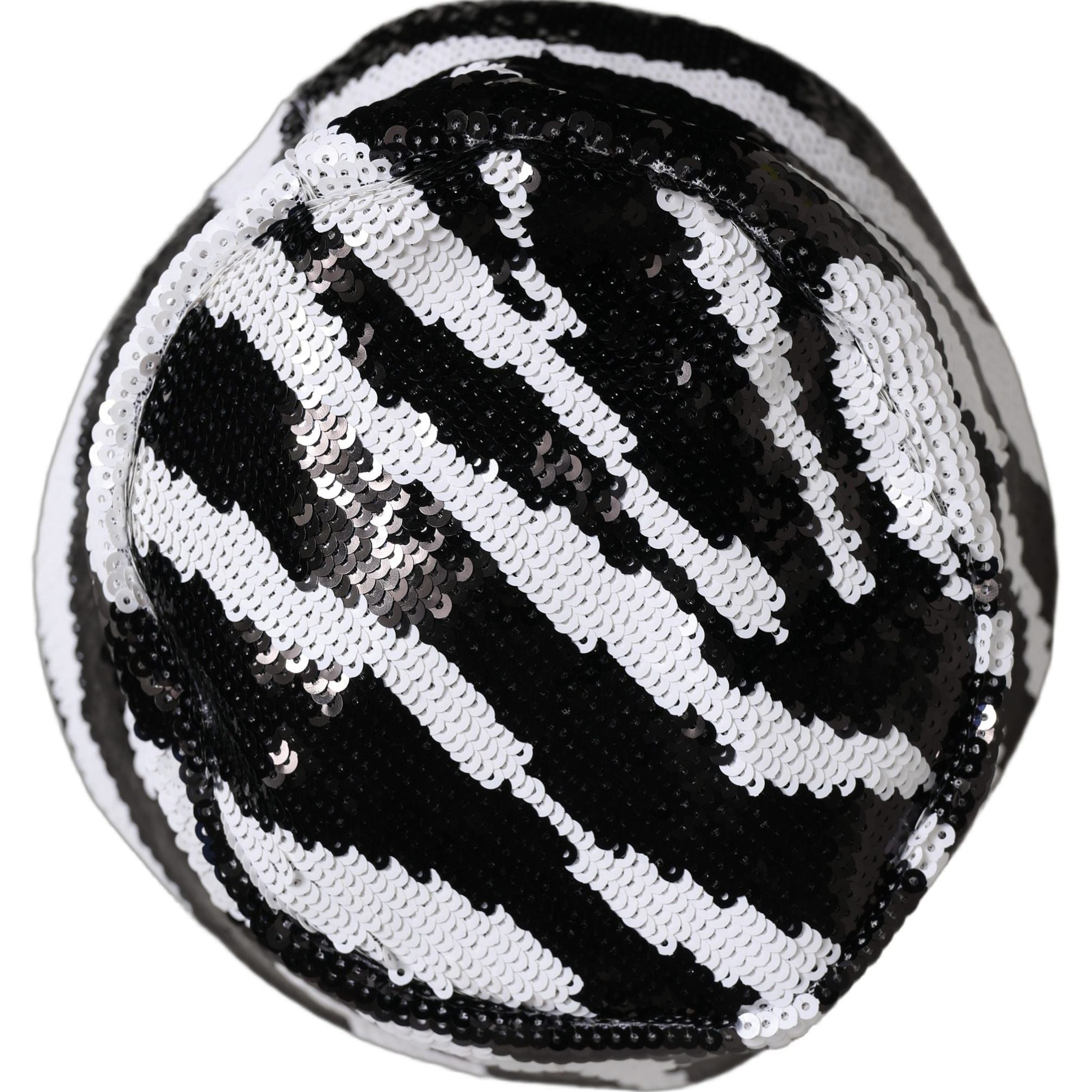 Dolce & Gabbana Men Black White Zebra Sequin Bucket Cap Hat
