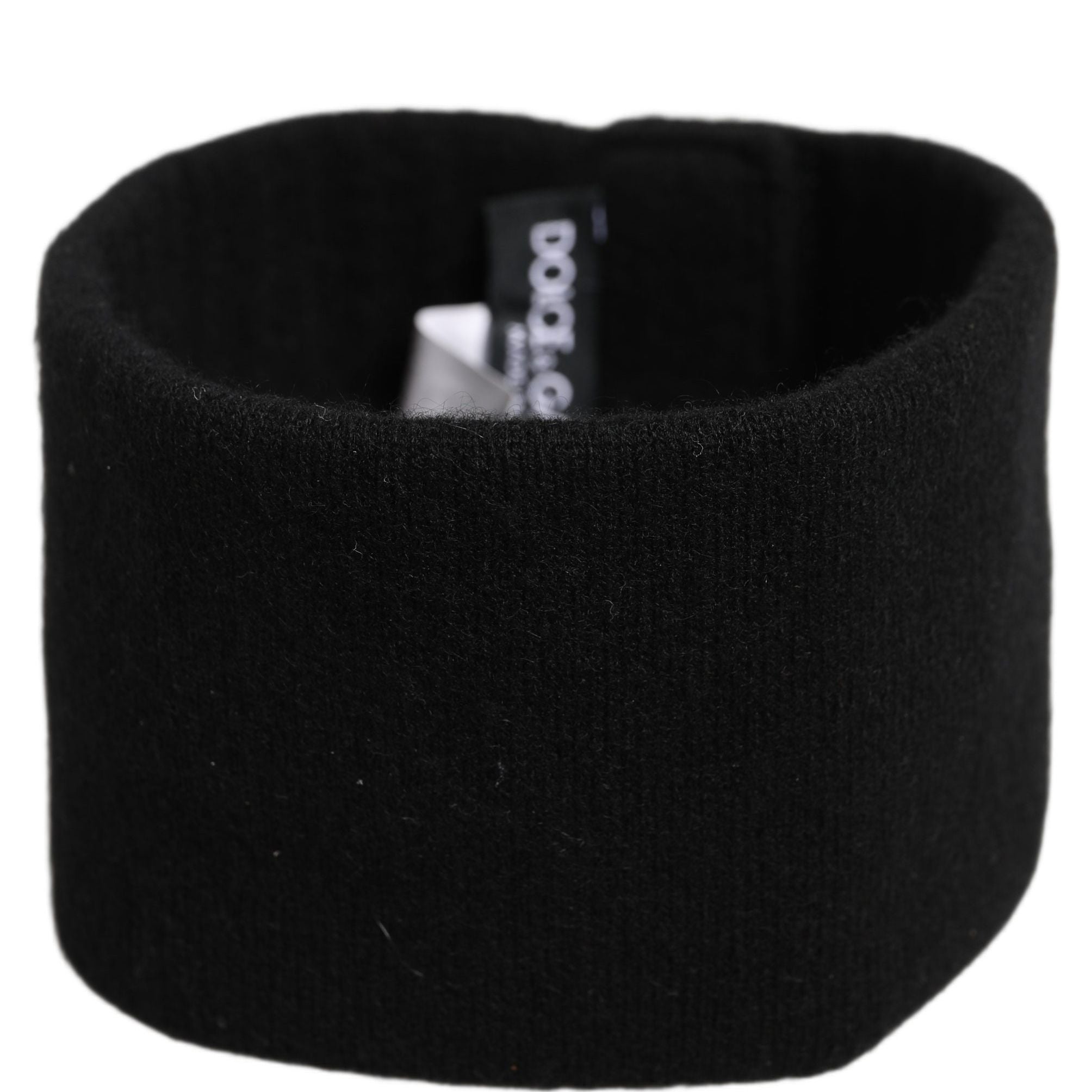 Dolce & Gabbana Men Black Cashmere Knitted Logo Head Band One Size
