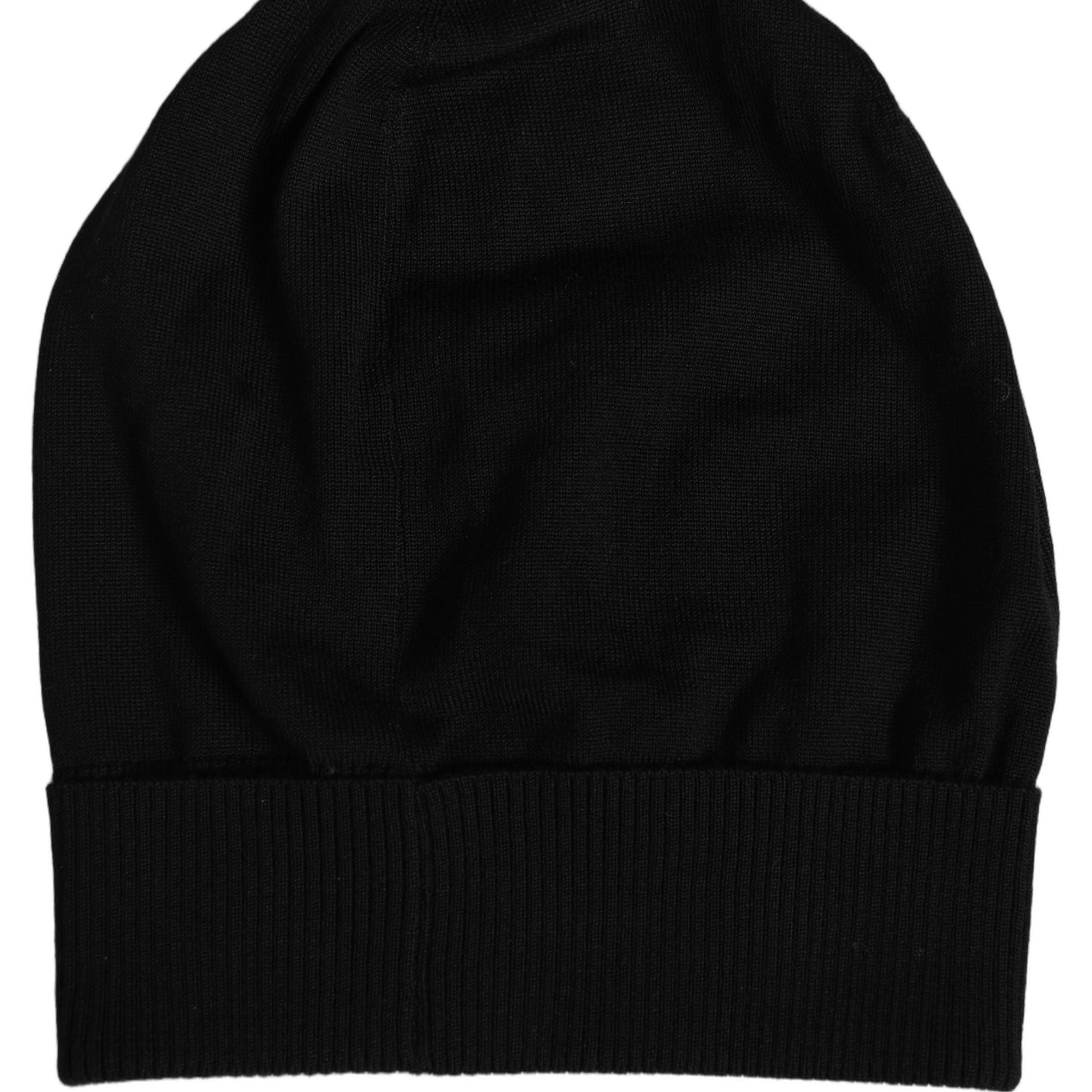 Dolce & Gabbana Men Black Wool Knitted Winter Beanie Capello One Hat